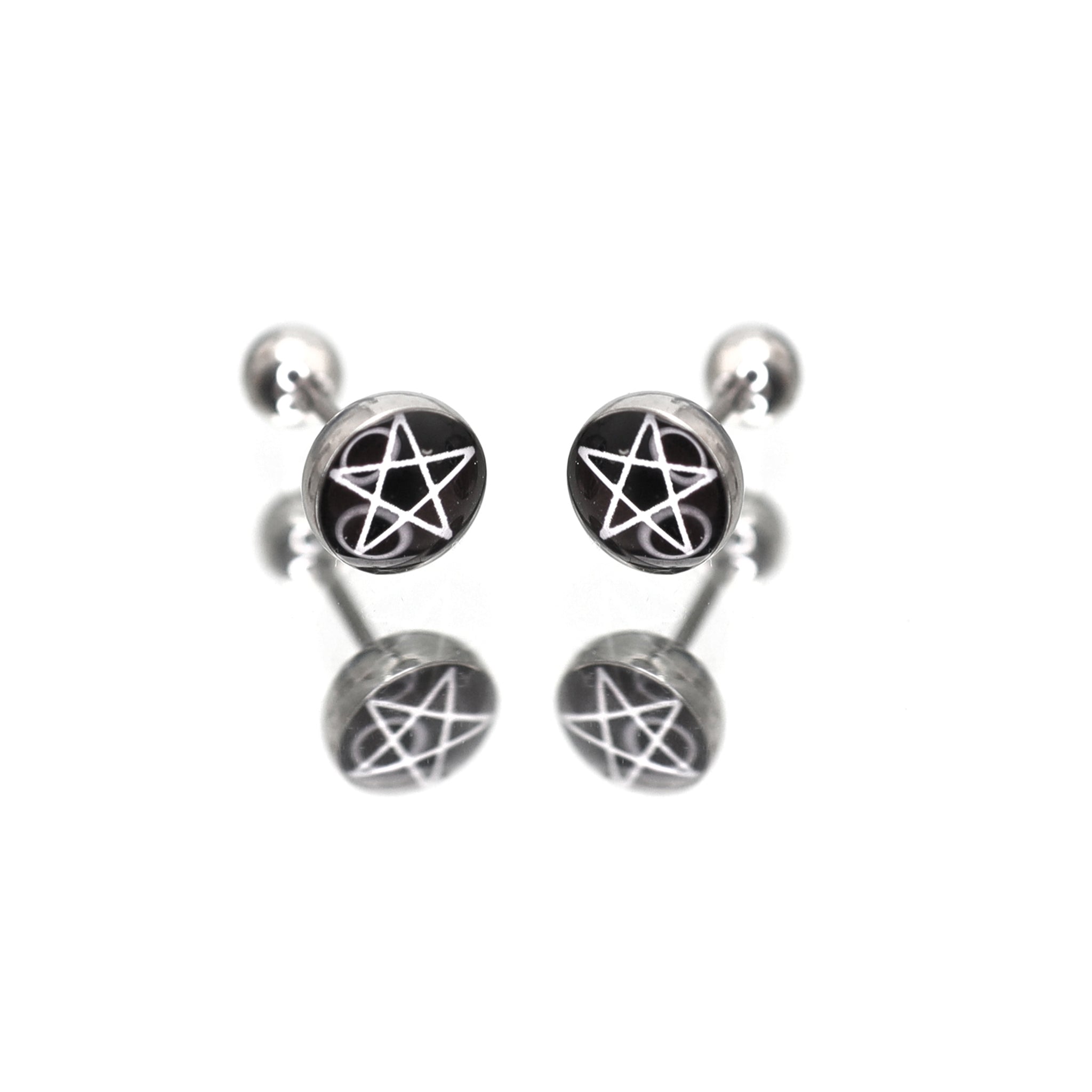 PAIR OF Resin Oil Slick Star stainless steel Ear Studs ph1