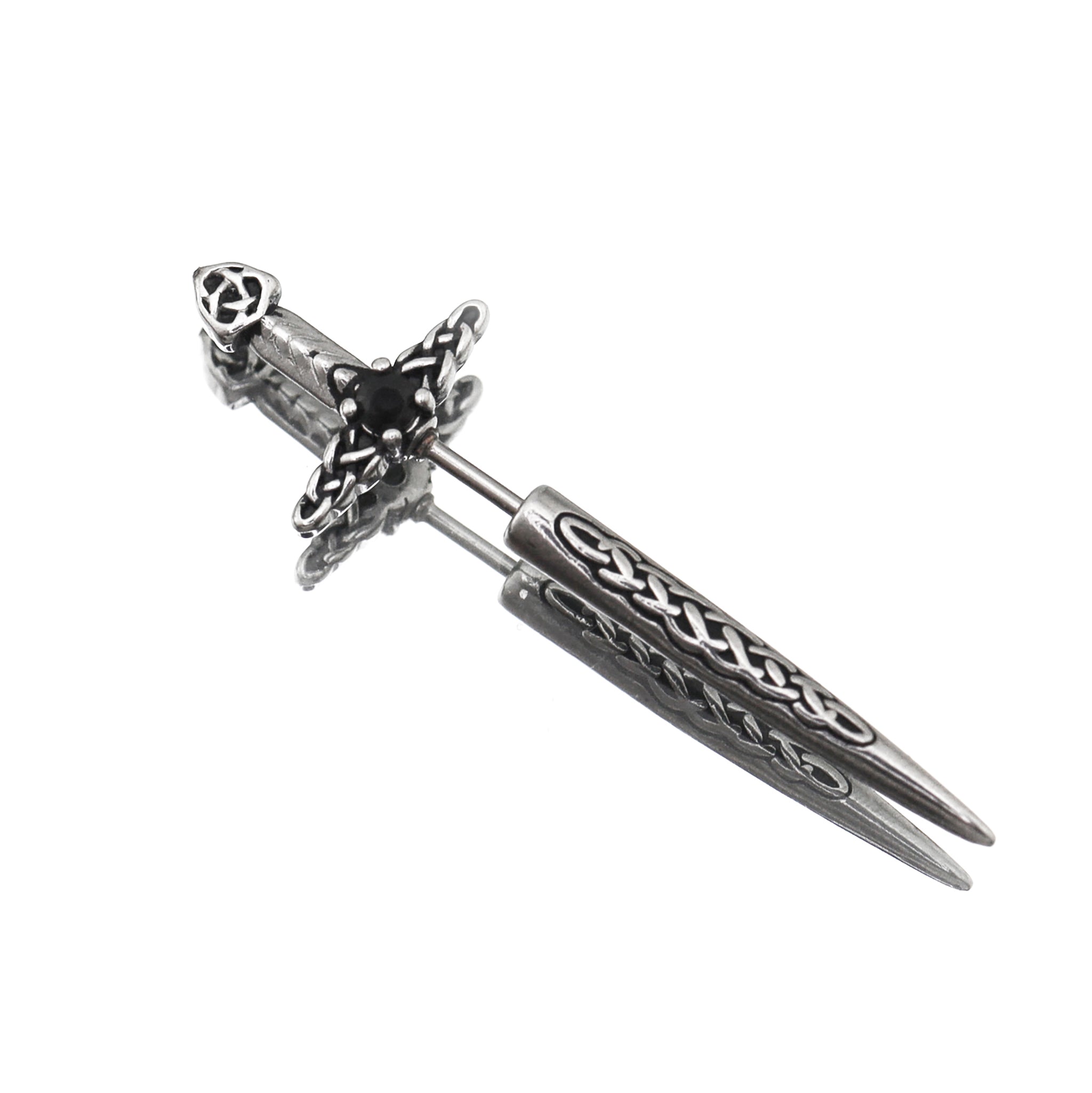 Engraved Dark Fantasy Dagger stainless steel Studs ph1