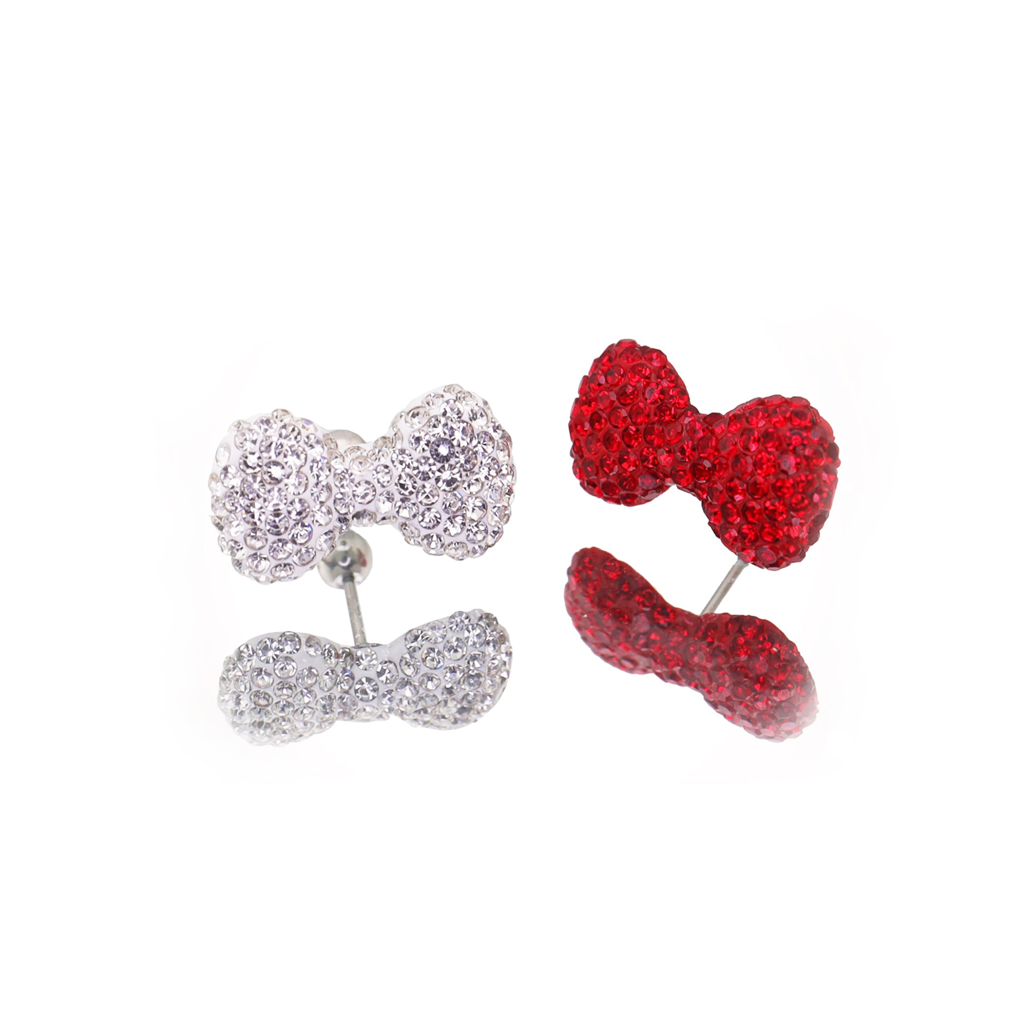 Large Full CZ Bow stainless steel Ear Studs ph1