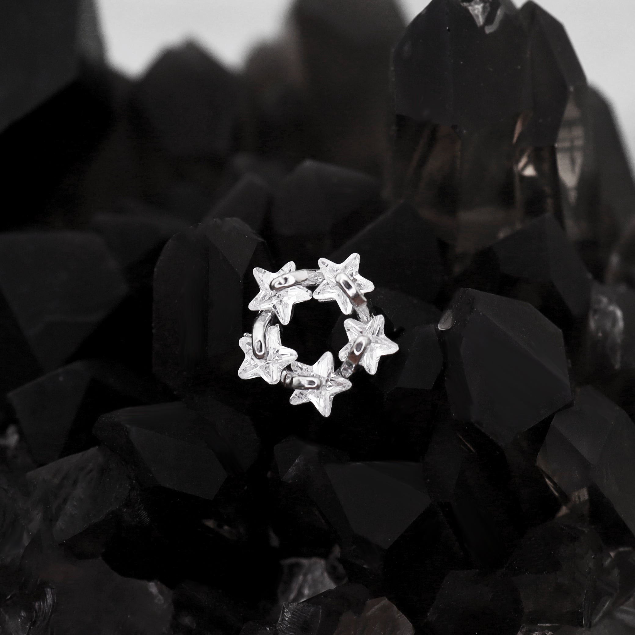 CZ Star Cluster stainless steel Ear Studs ph1