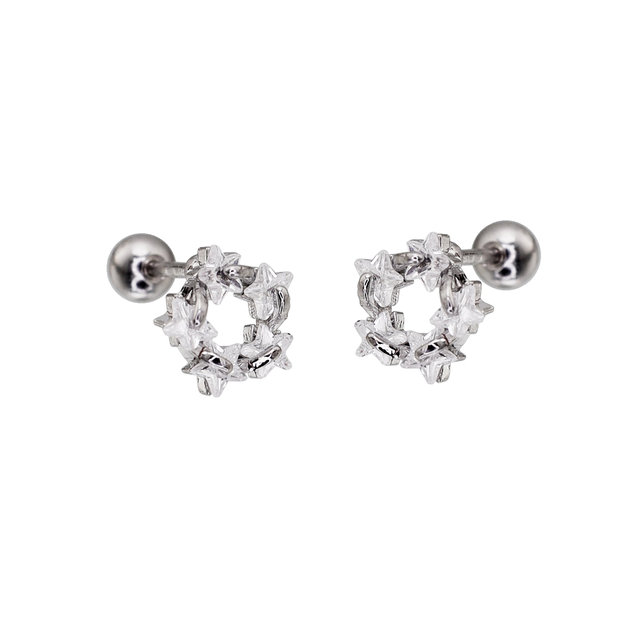 CZ Star Cluster stainless steel Ear Studs ph1