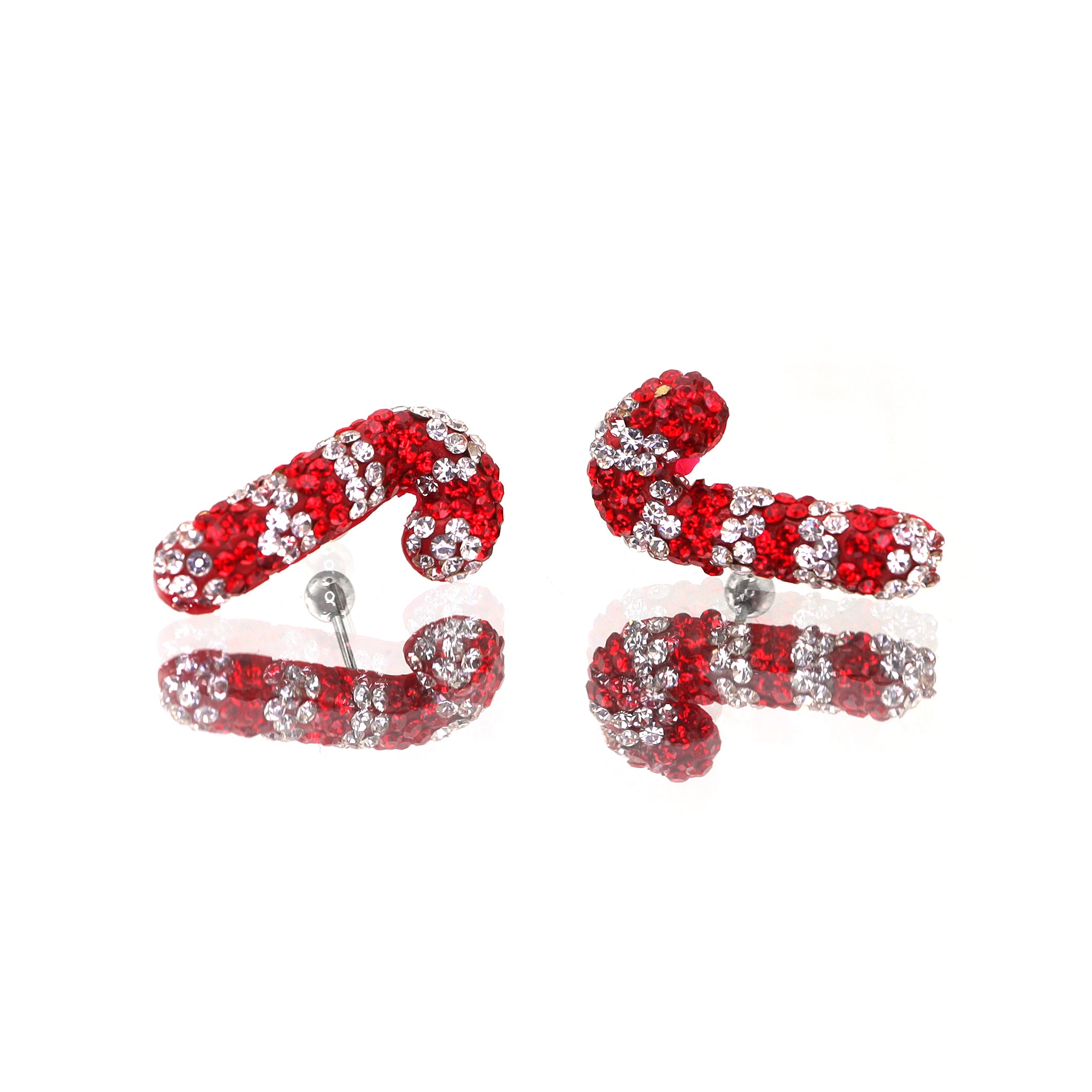 Large Candy Cane stainless steel Ear Studs ph1