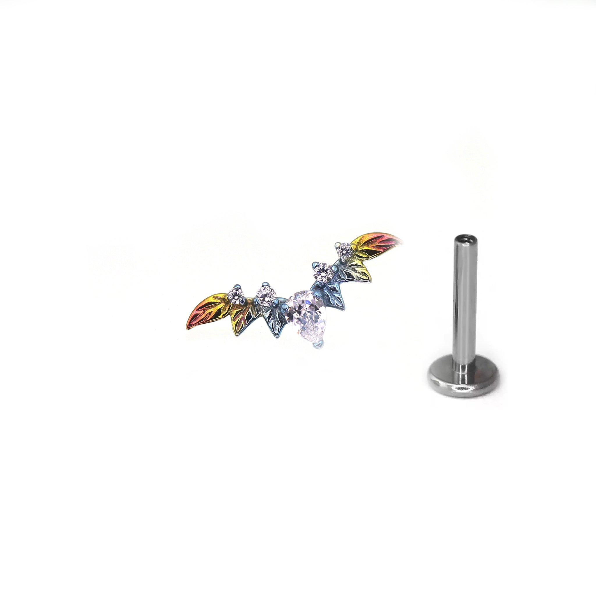 Teardrop CZ Bat Titanium Ear Studs ph1