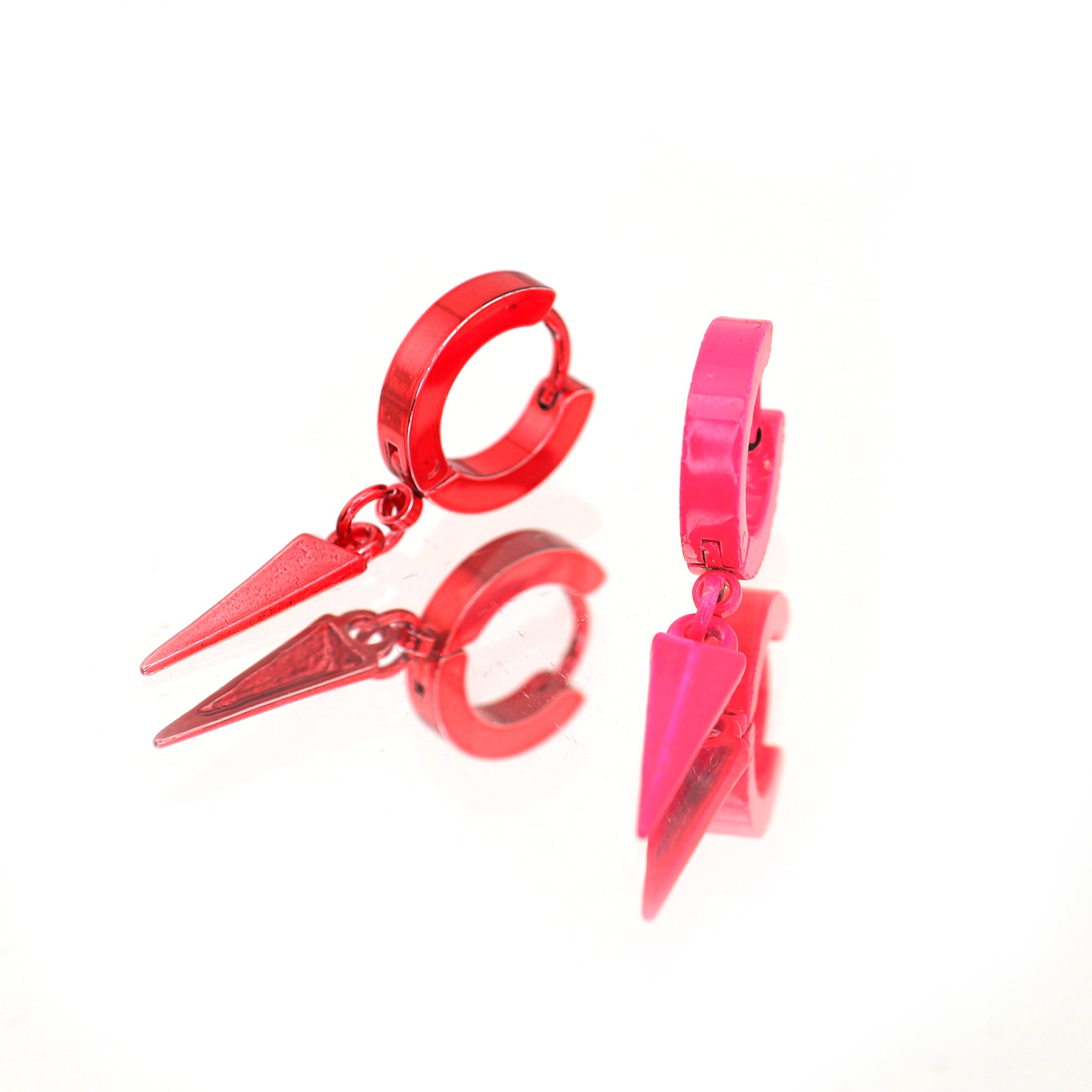 PAIR OF Colored Stud Pendant stainless steel Earrings ph1
