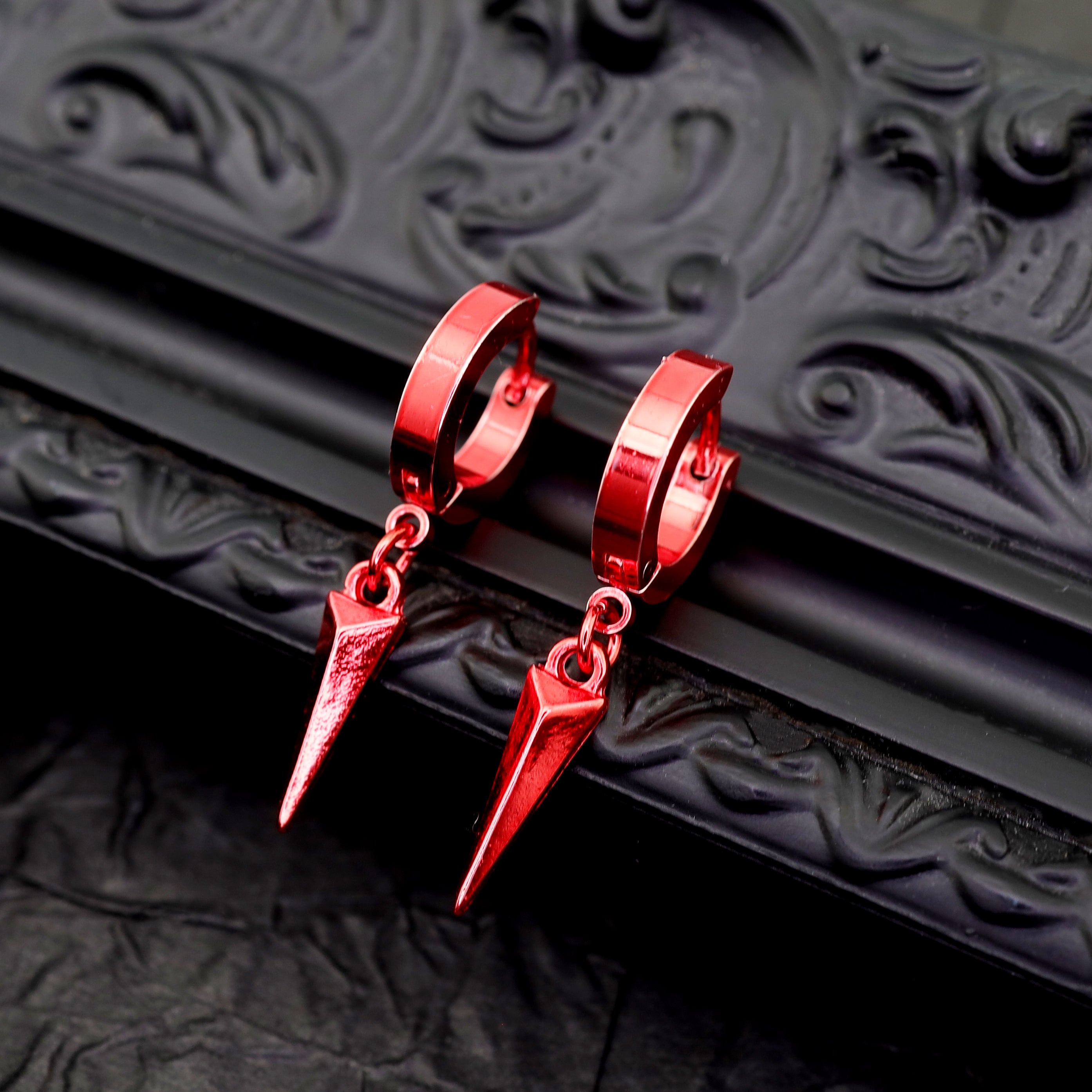 PAIR OF Colored Stud Pendant stainless steel Earrings ph1