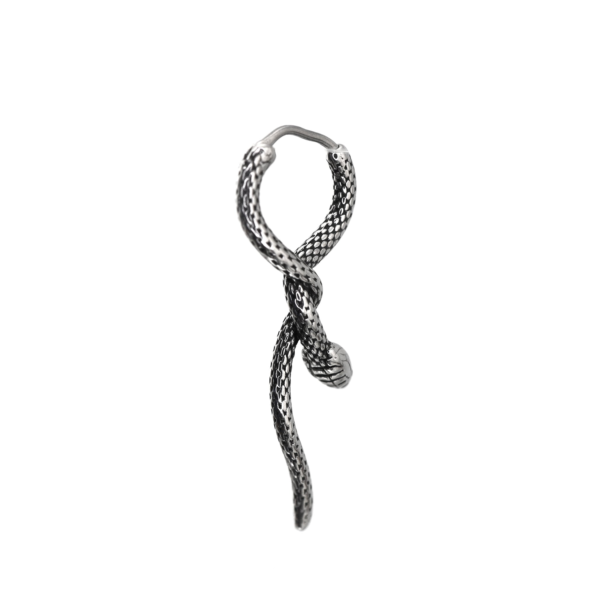 3D Coiled Snake tainless steel Earrings ph1