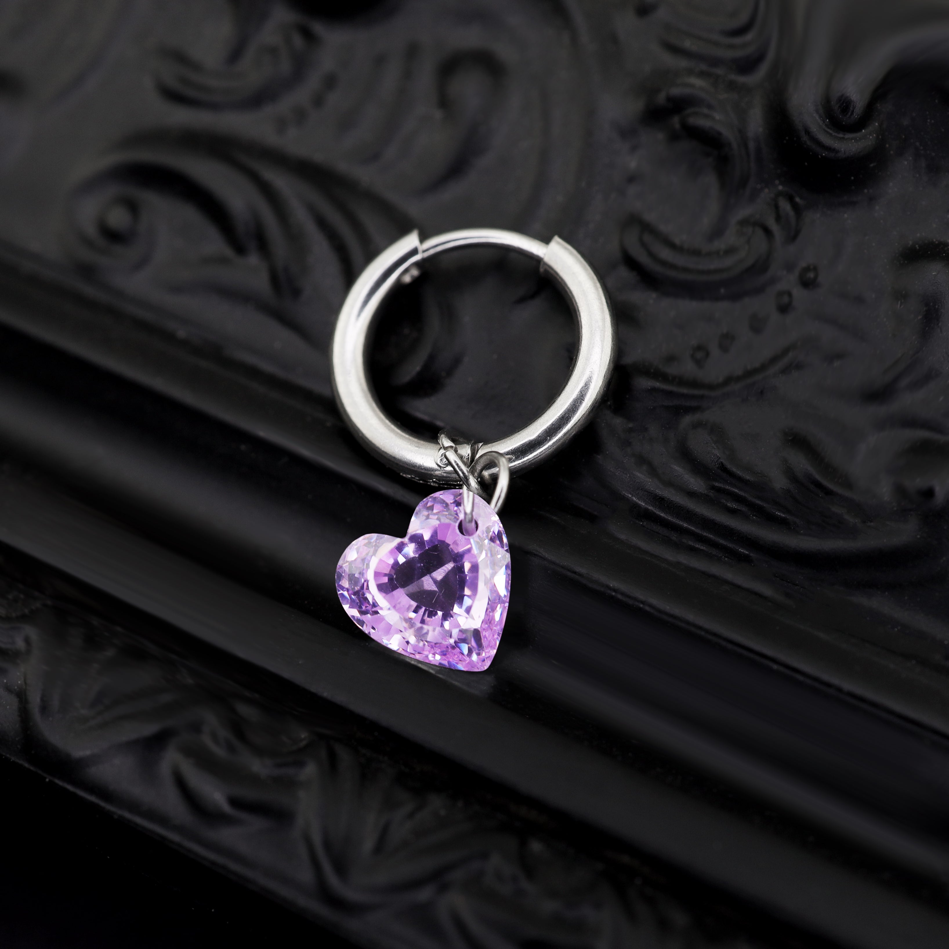 Rainbow Heart CZ Pendant tainless steel Earrings ph1