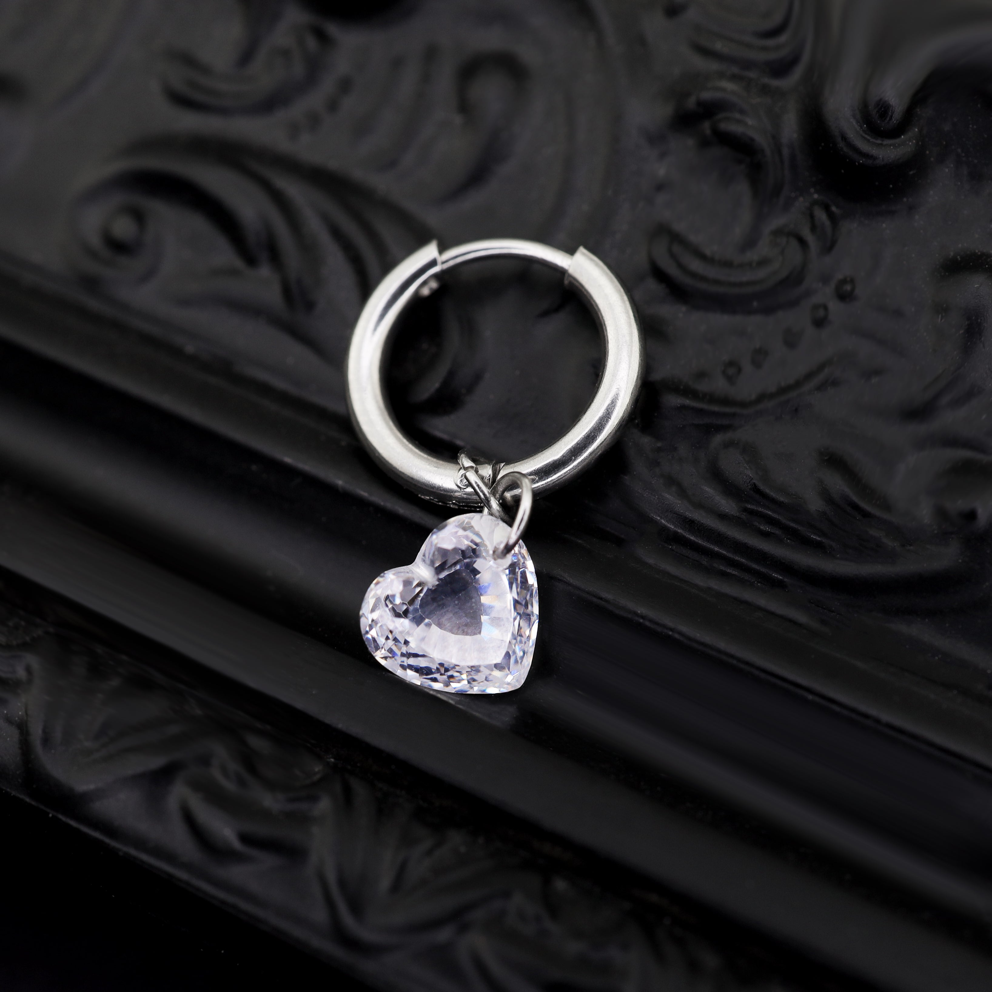 Rainbow Heart CZ Pendant tainless steel Earrings ph1