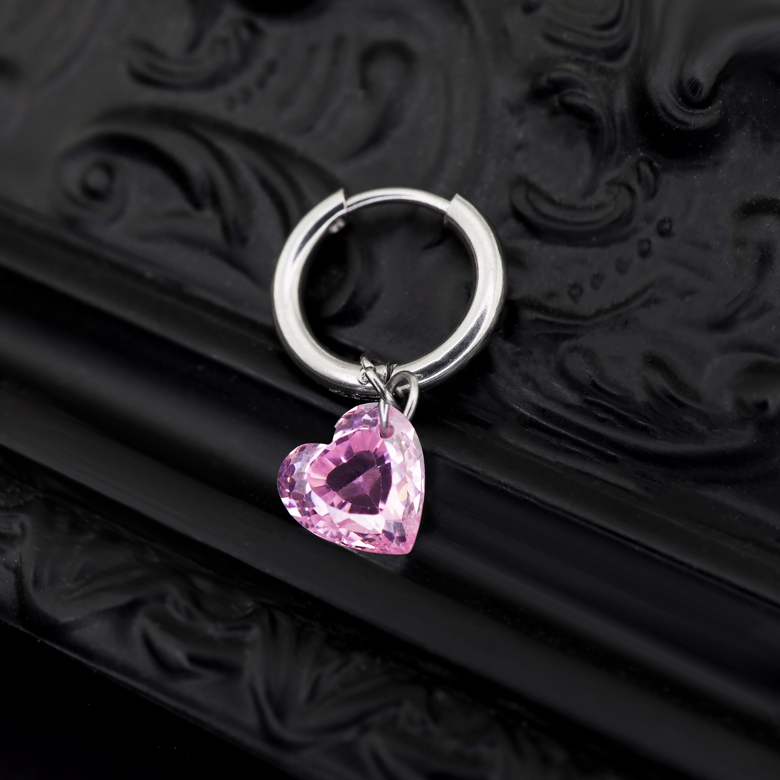 Rainbow Heart CZ Pendant tainless steel Earrings ph1