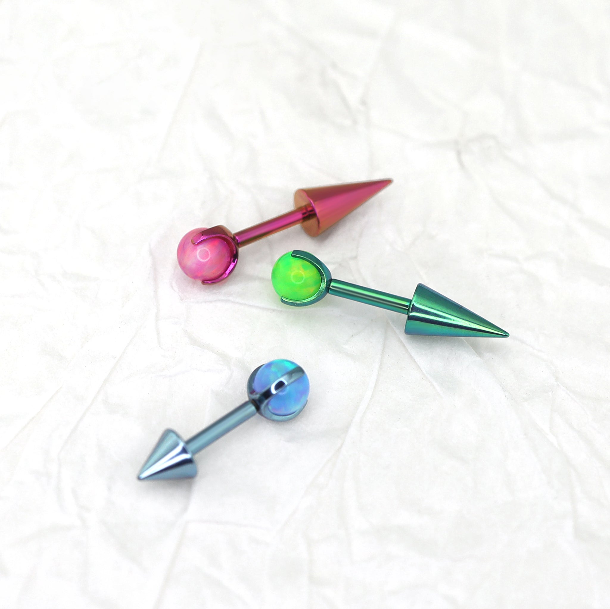 Opal Spike Internally Threaded Titanium Cartilage Studs ph1 查件