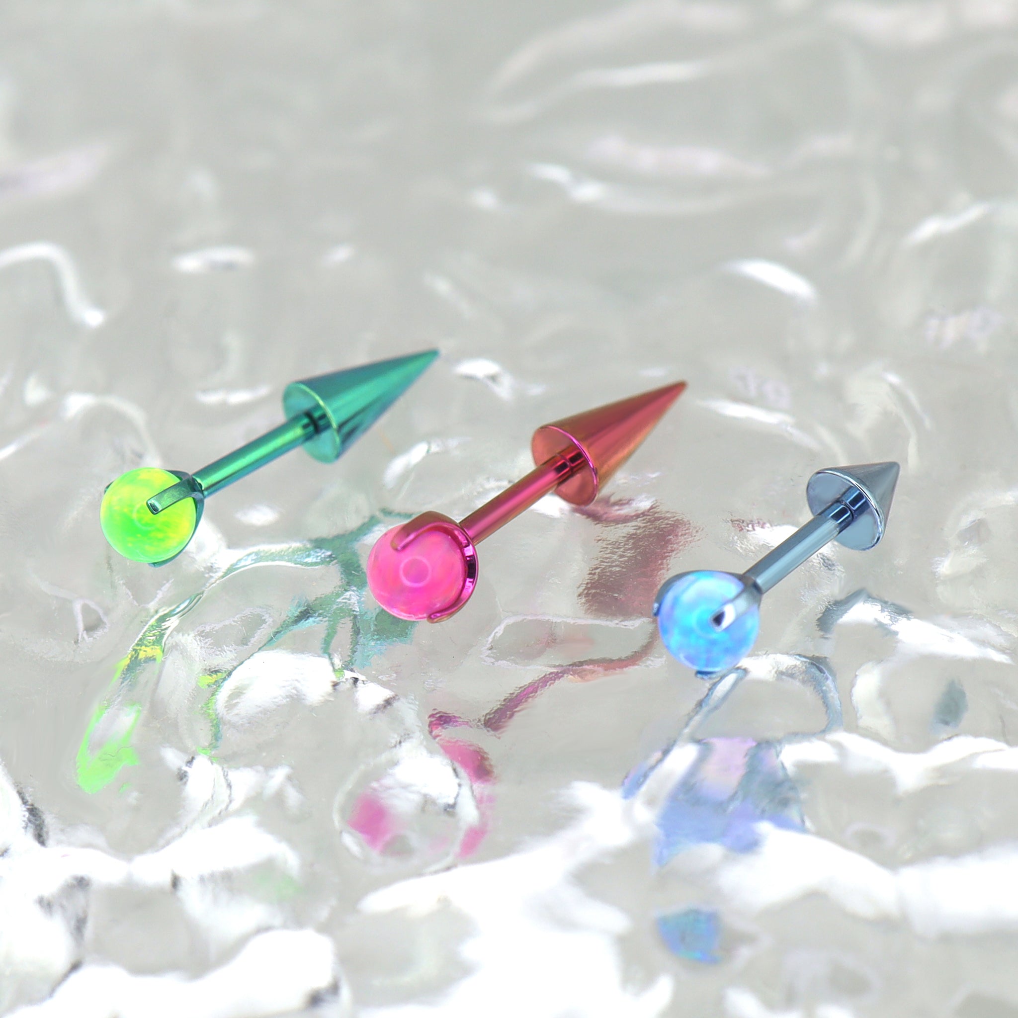 Opal Spike Internally Threaded Titanium Cartilage Studs ph1 查件