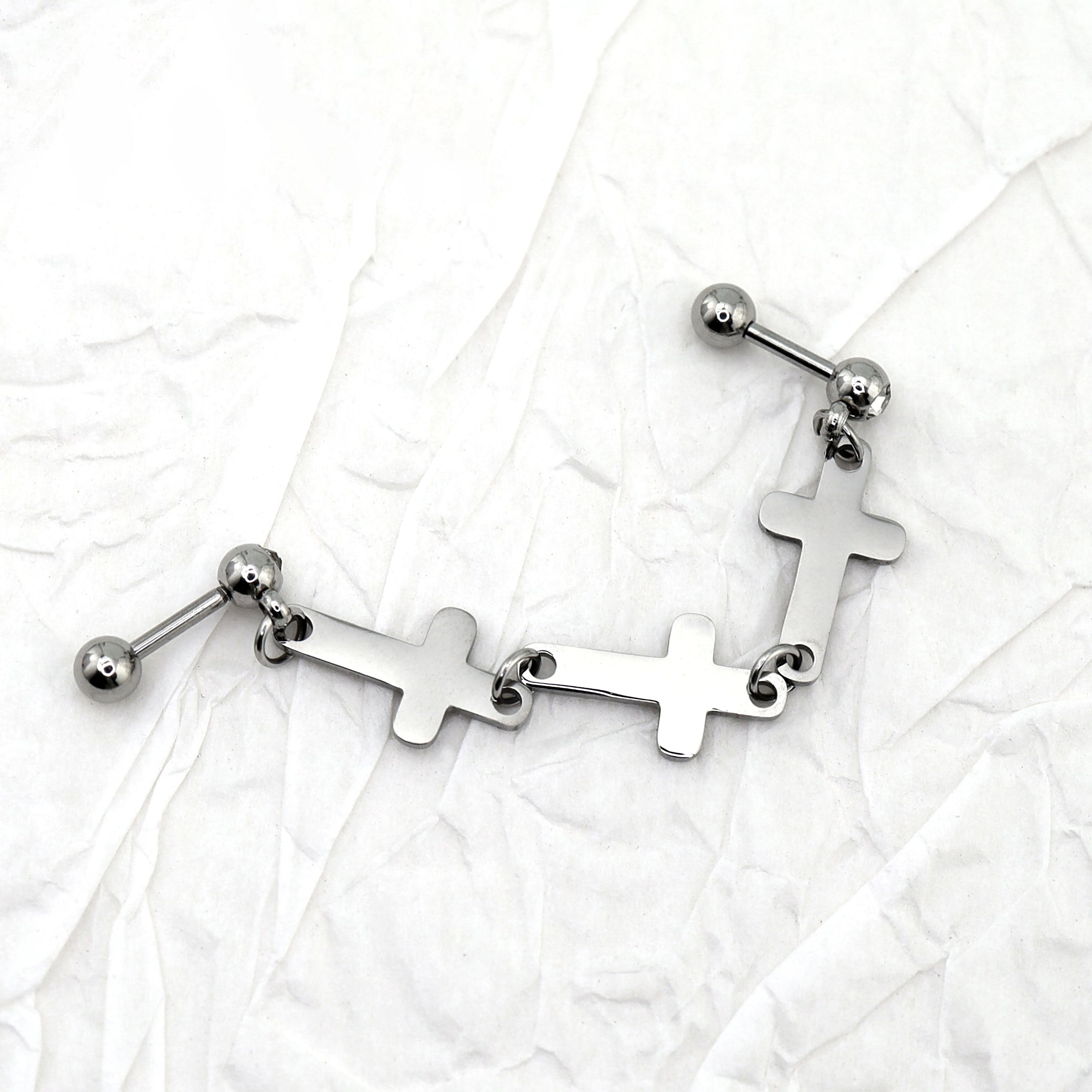 Triple Cross Drop Chain tainless steel Industrial Barbell ph1