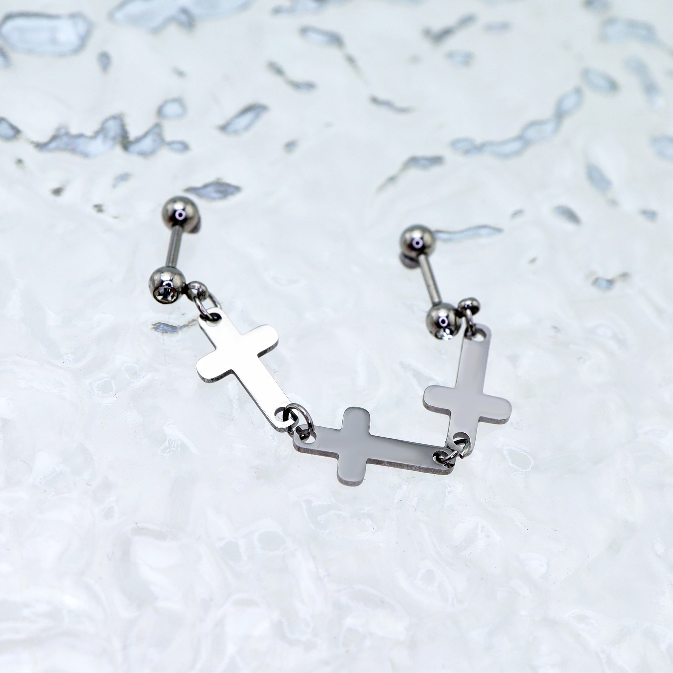 Triple Cross Drop Chain tainless steel Industrial Barbell ph1