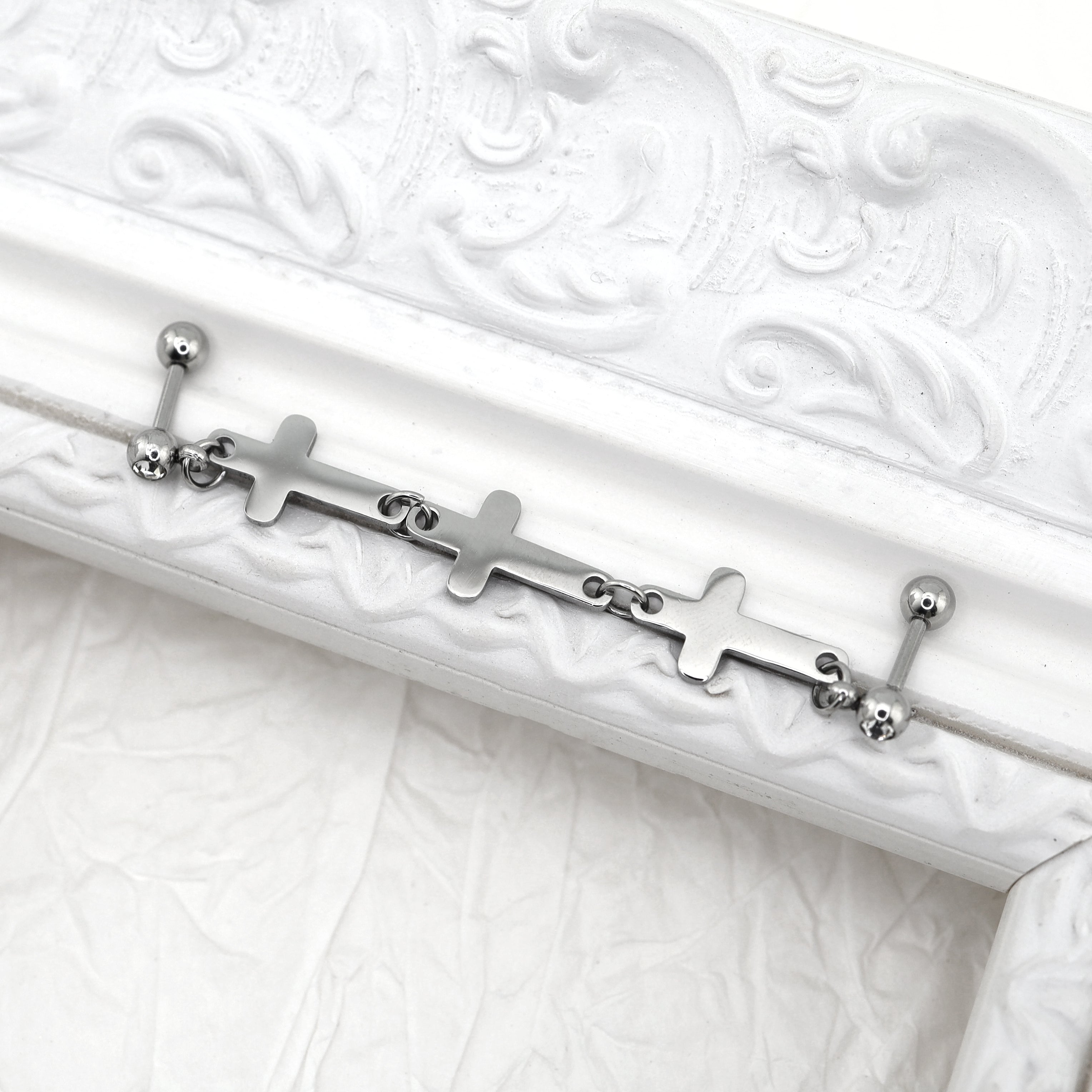 Triple Cross Drop Chain tainless steel Industrial Barbell ph1