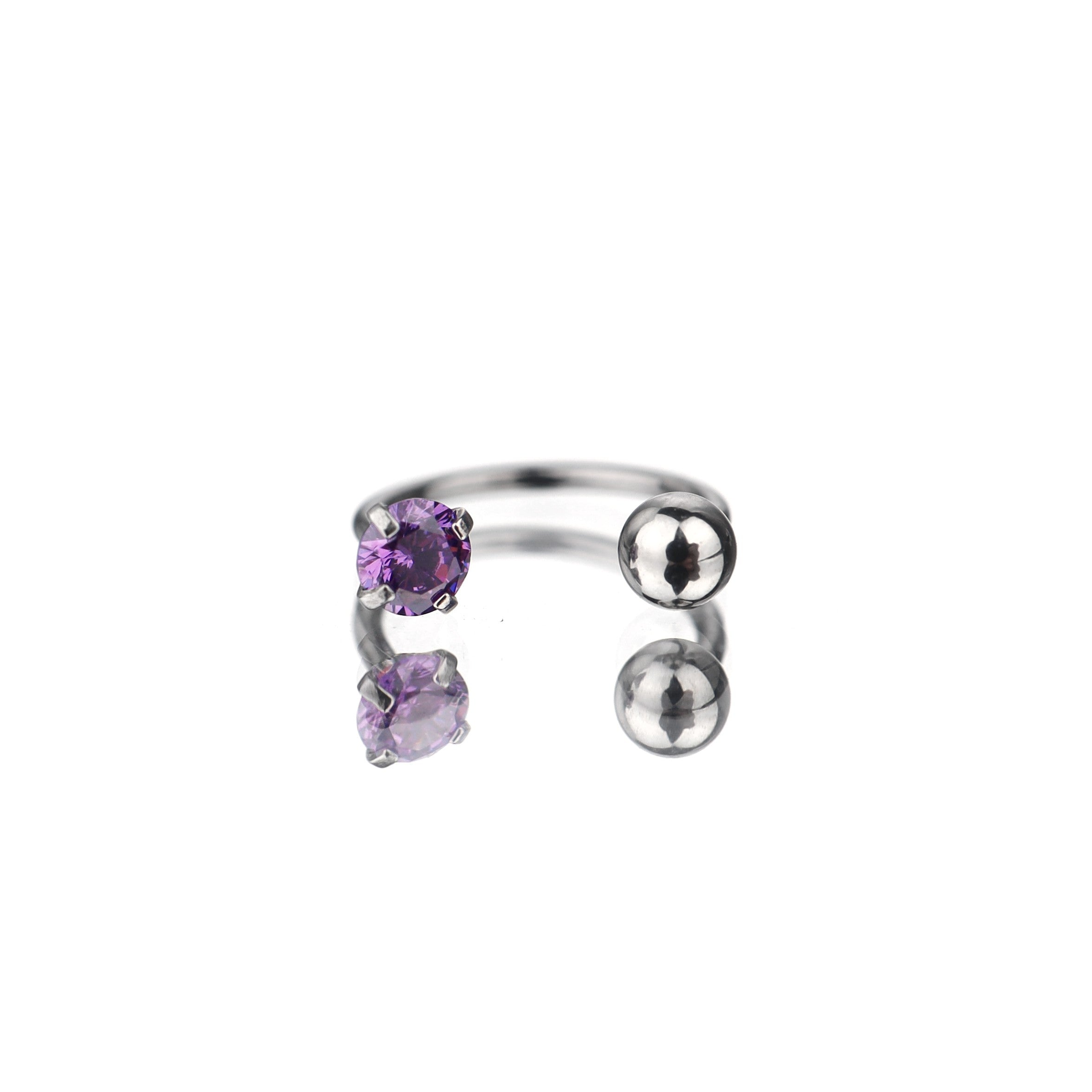 20G Thin Gauge CZ Horseshoe Ring
