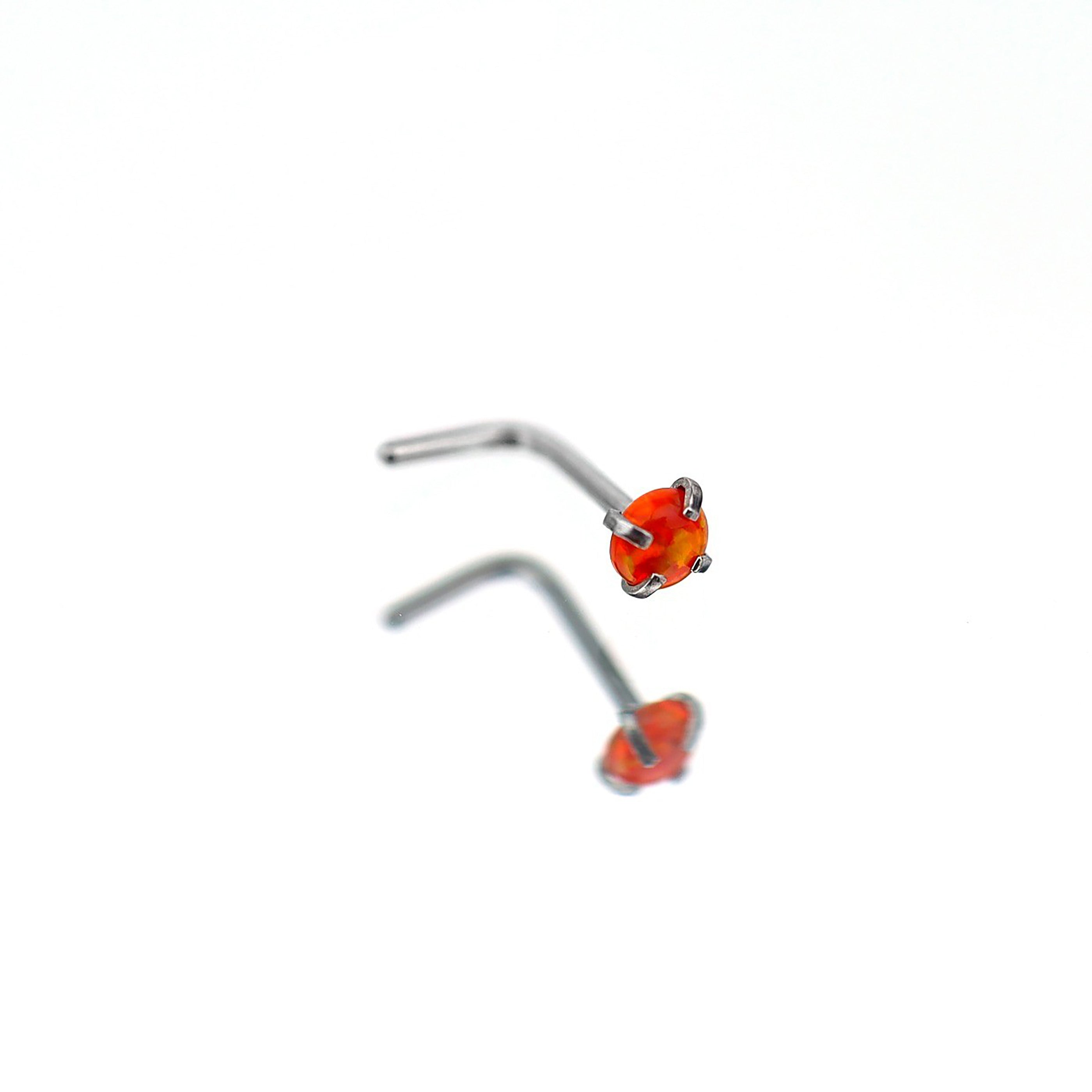 Opal L-Shape Nose Stud