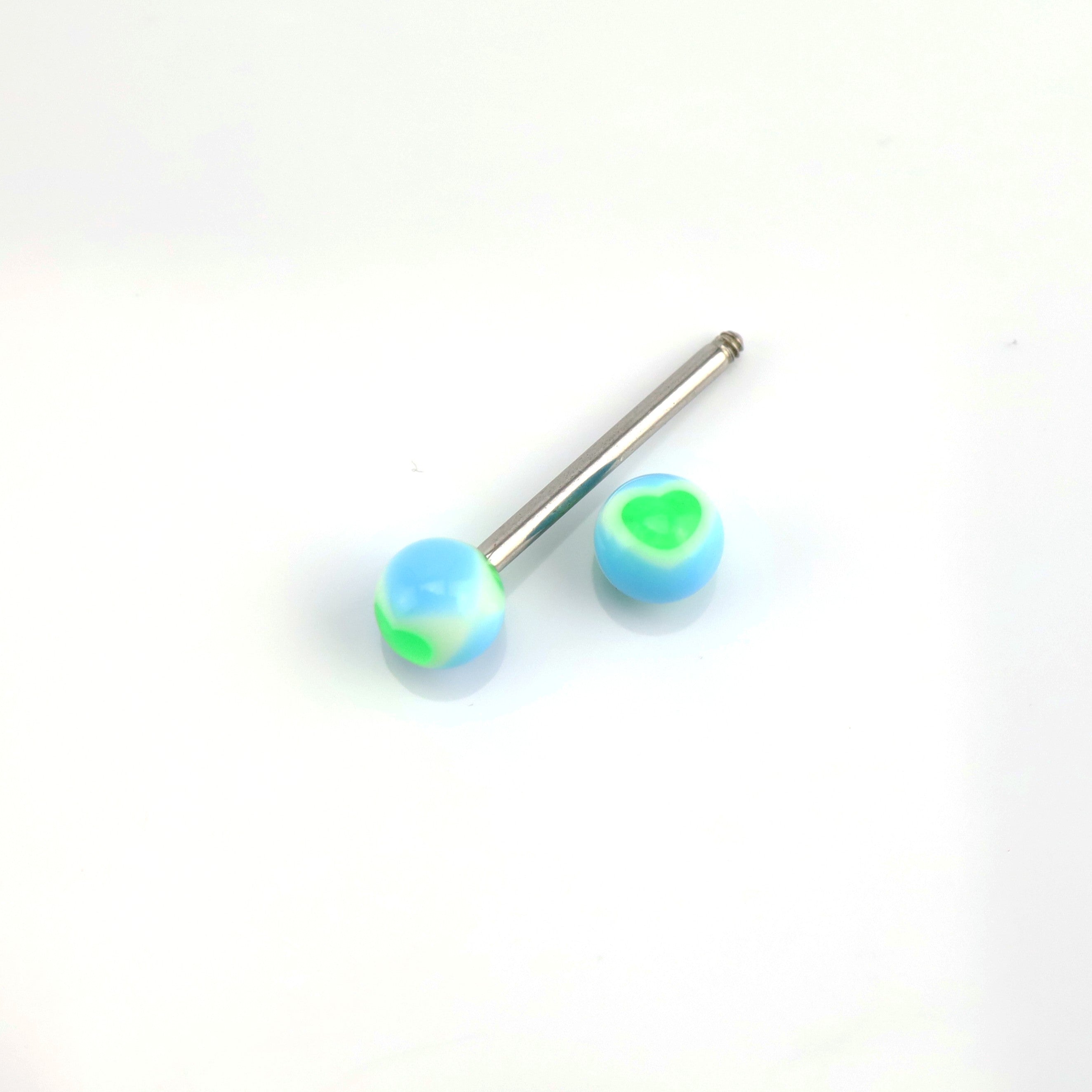 8PCS Heart Shaped Acrylic Barbell Studs Set
