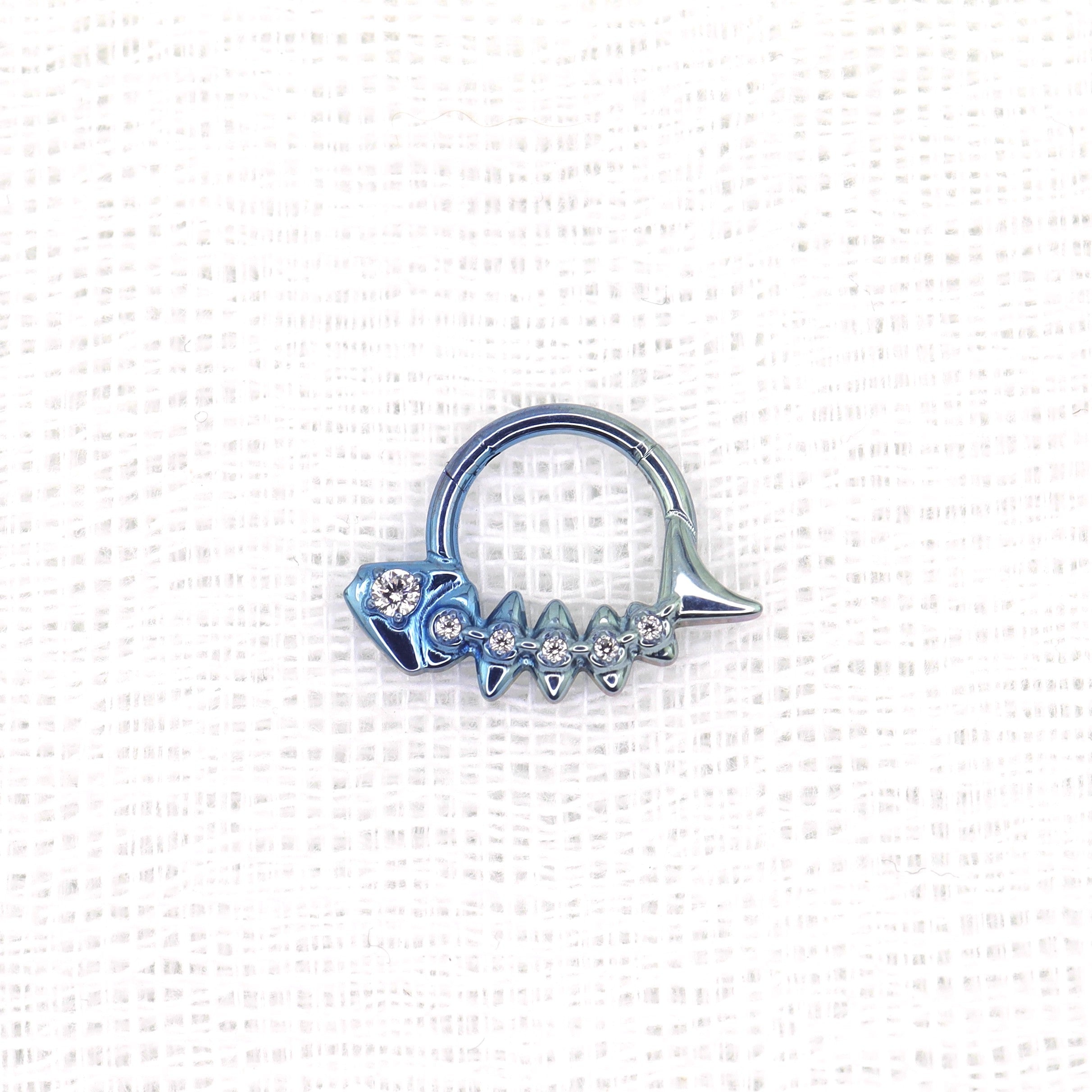 CZ Fishbone Titanium Segment Hoop