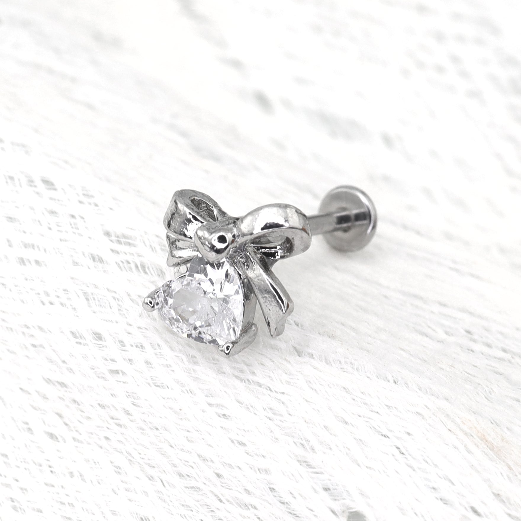 Bow CZ Bell stainless steel Studs ph1