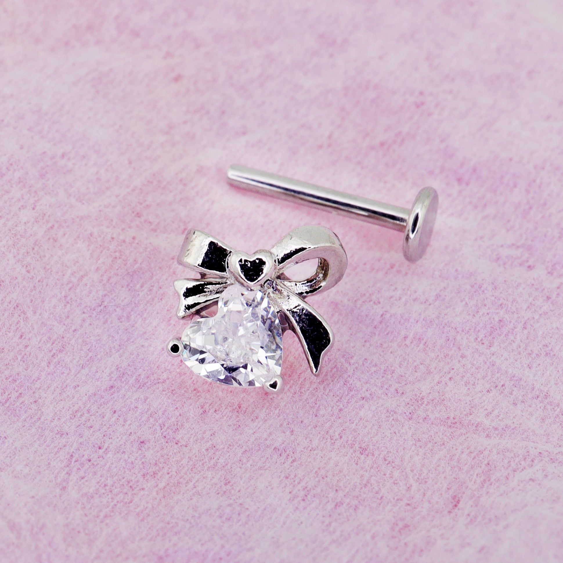Bow CZ Bell stainless steel Studs ph1
