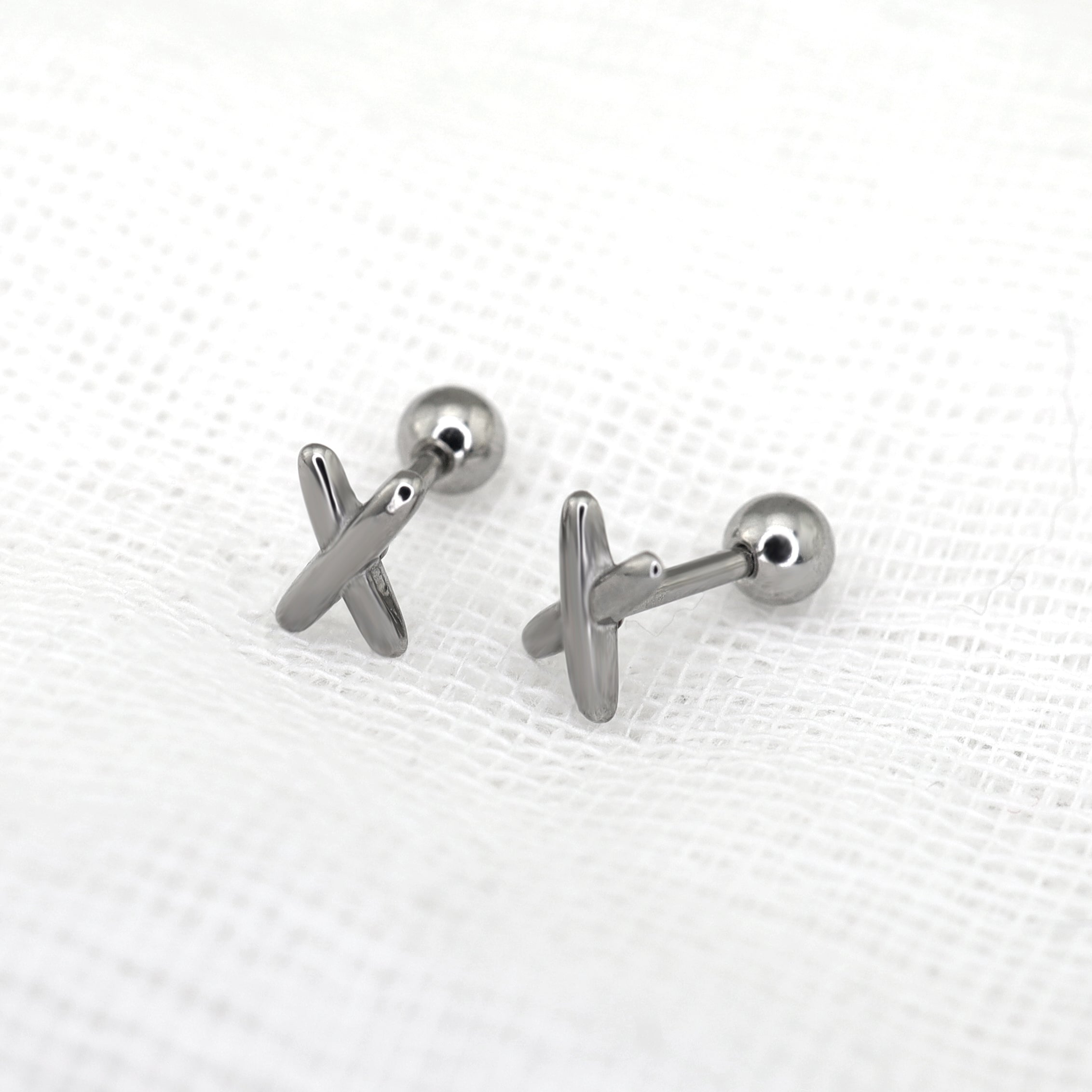 "X" Design stainless steel Ear Studs ph1