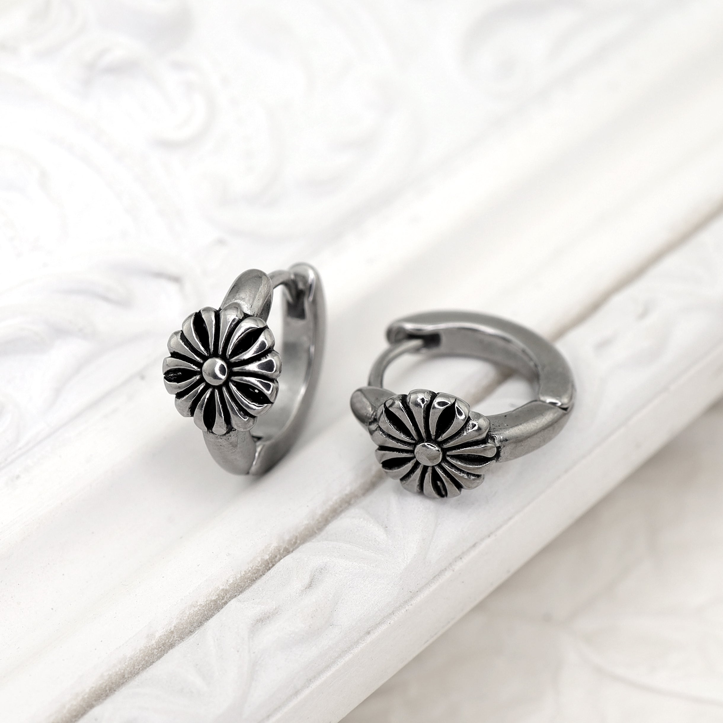 Vintage Sunflower stainless steel Earrings ph1