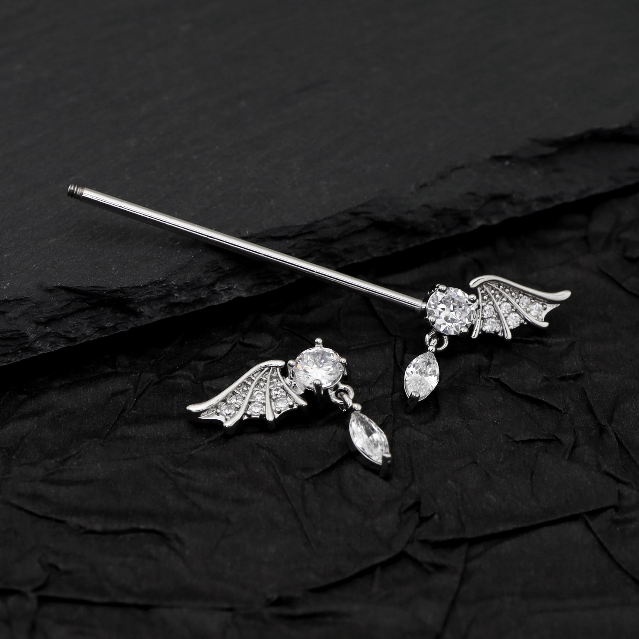 Wing CZ Pendant stainless steel Industrial Barbell ph1