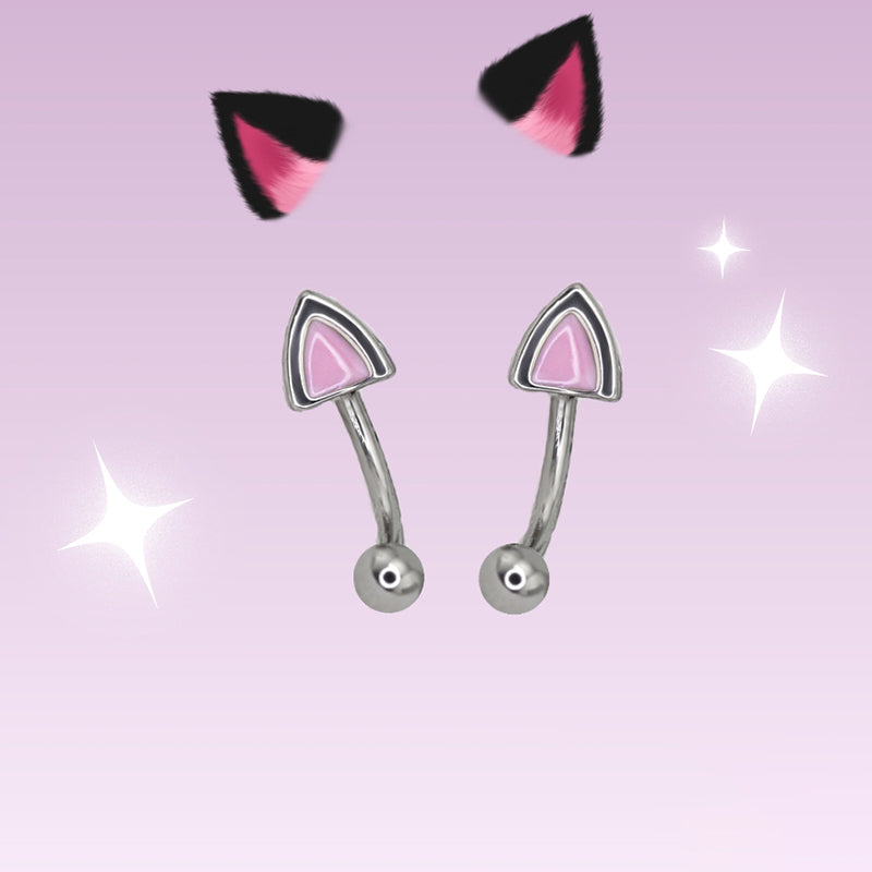 Oil Slick Cat Eye Brow stainless steel Studs ph1