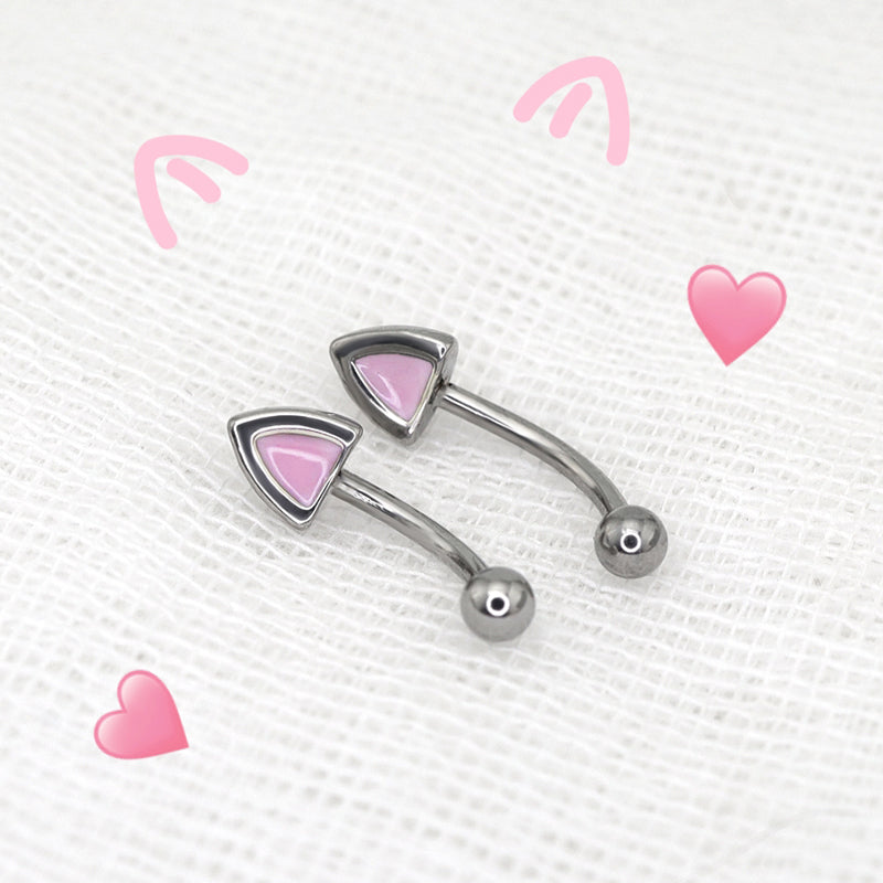 Oil Slick Cat Eye Brow stainless steel Studs ph1