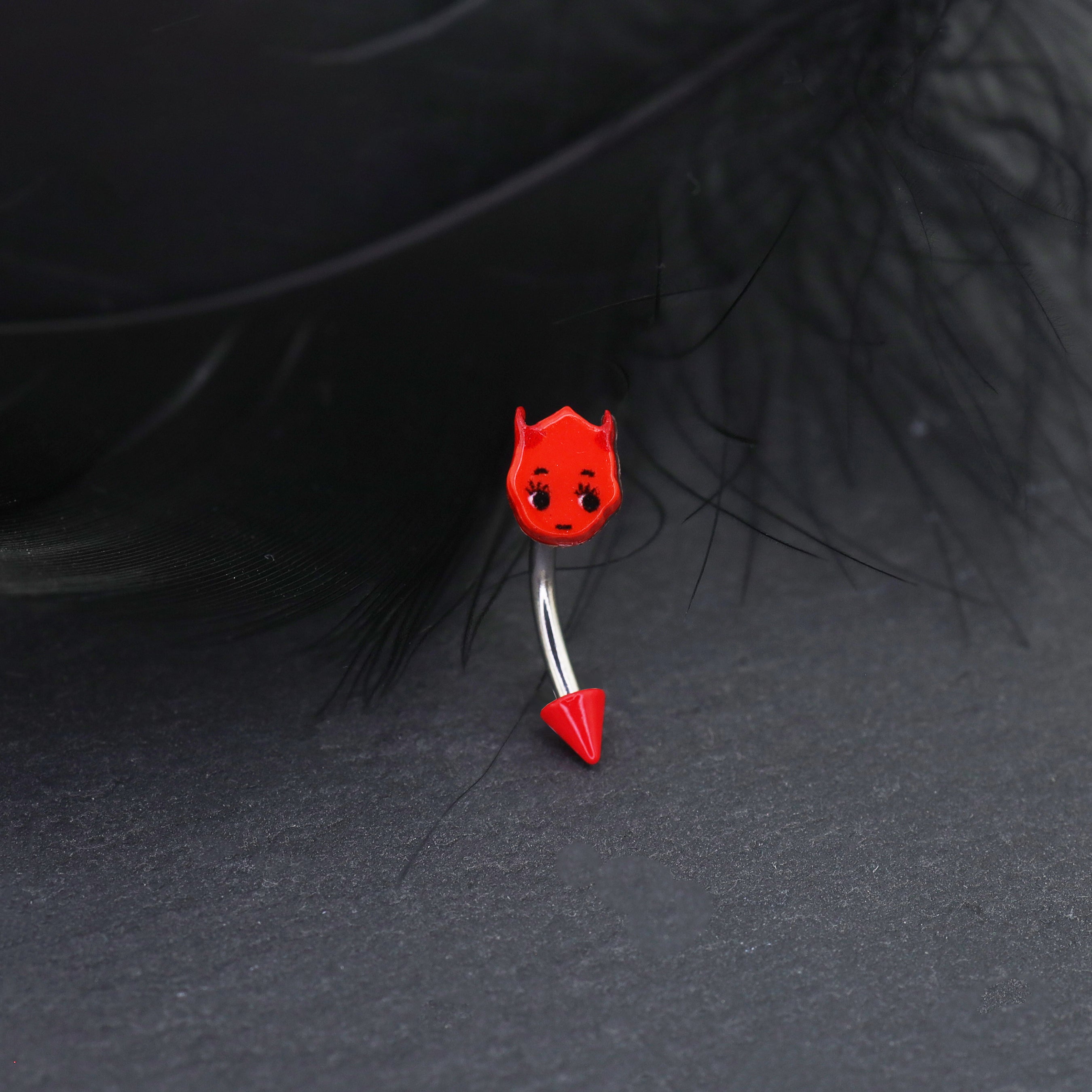Red Demon stainless steel Rook Stud ph1