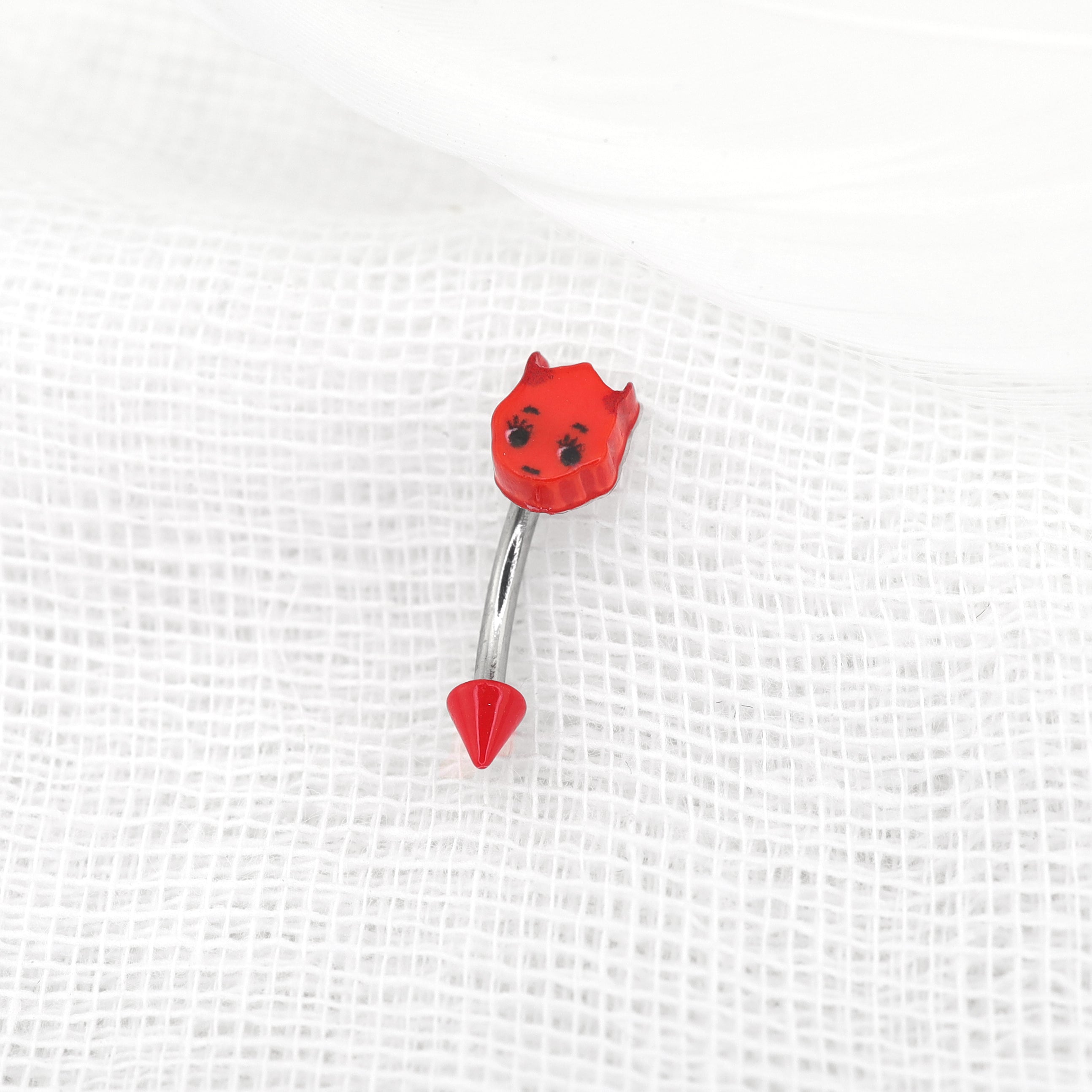 Red Demon stainless steel Rook Stud ph1