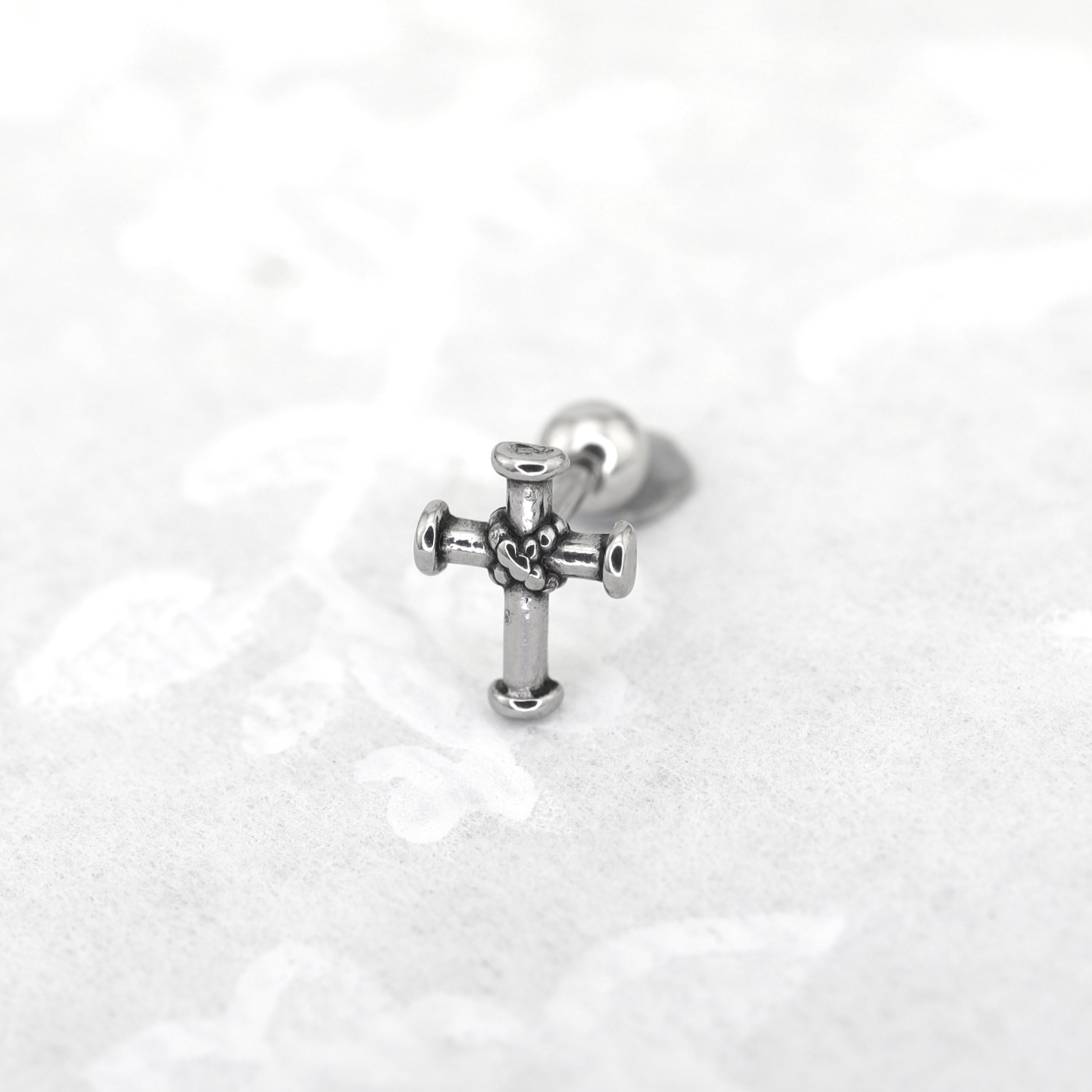 Bondage Cross stainless steel Ear Stud ph1