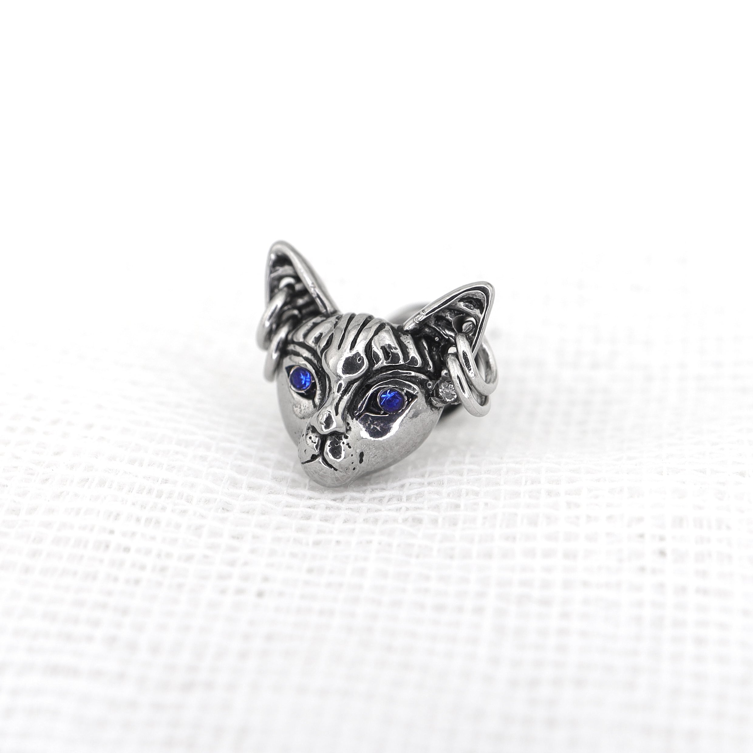 Blue Eye Cat Ear stainless steel Ear Stud
