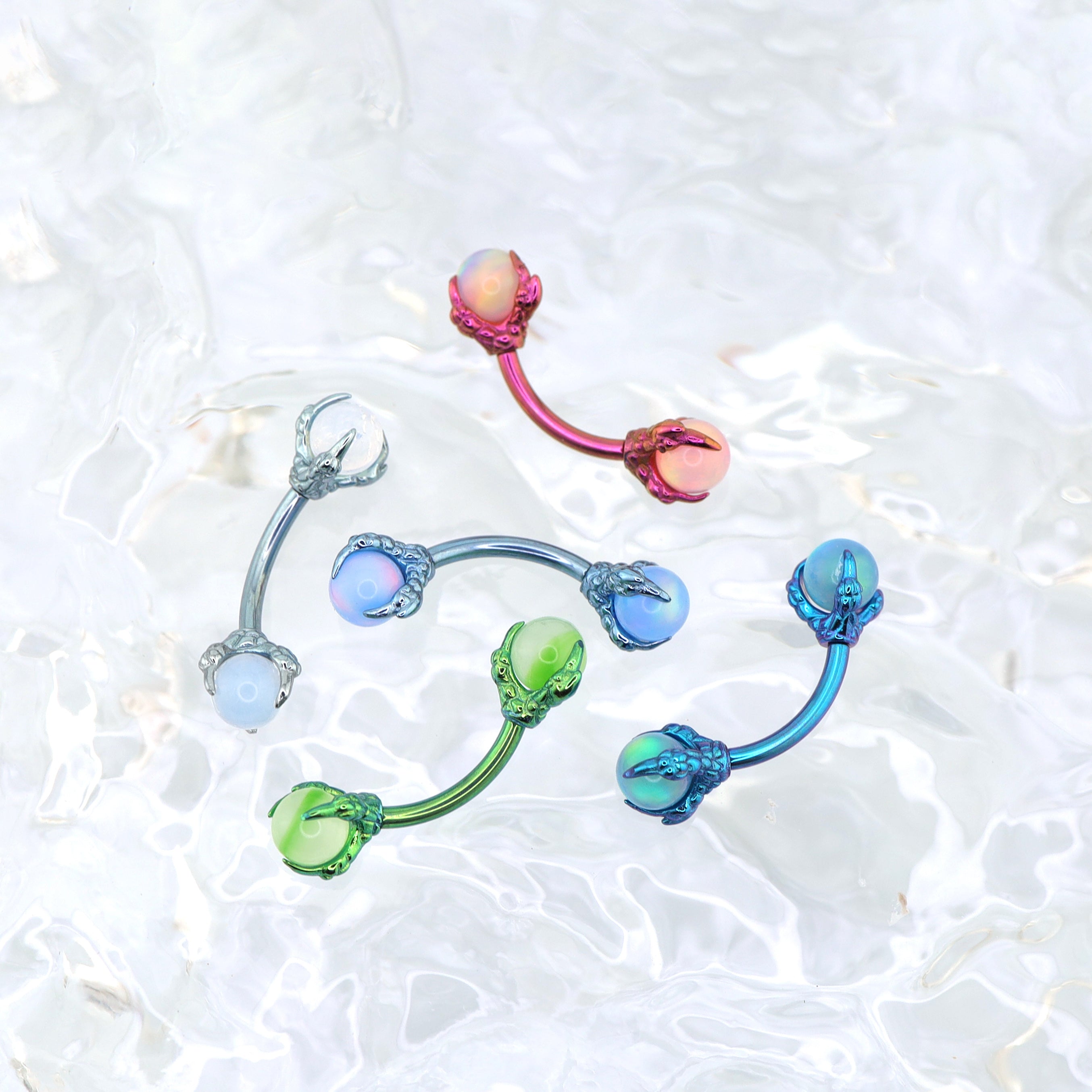 Dragon Claw Opal Internally Threaded Titanium Rook Stud ph1