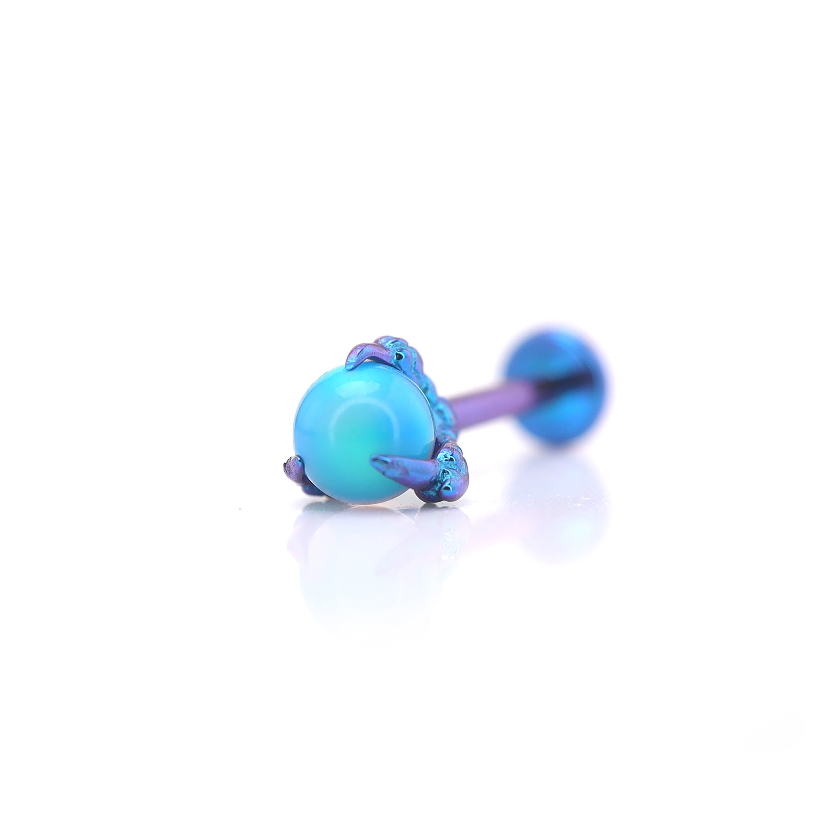 Dragon Claw Opal Internally Threaded Titanium Ear Stud ph1