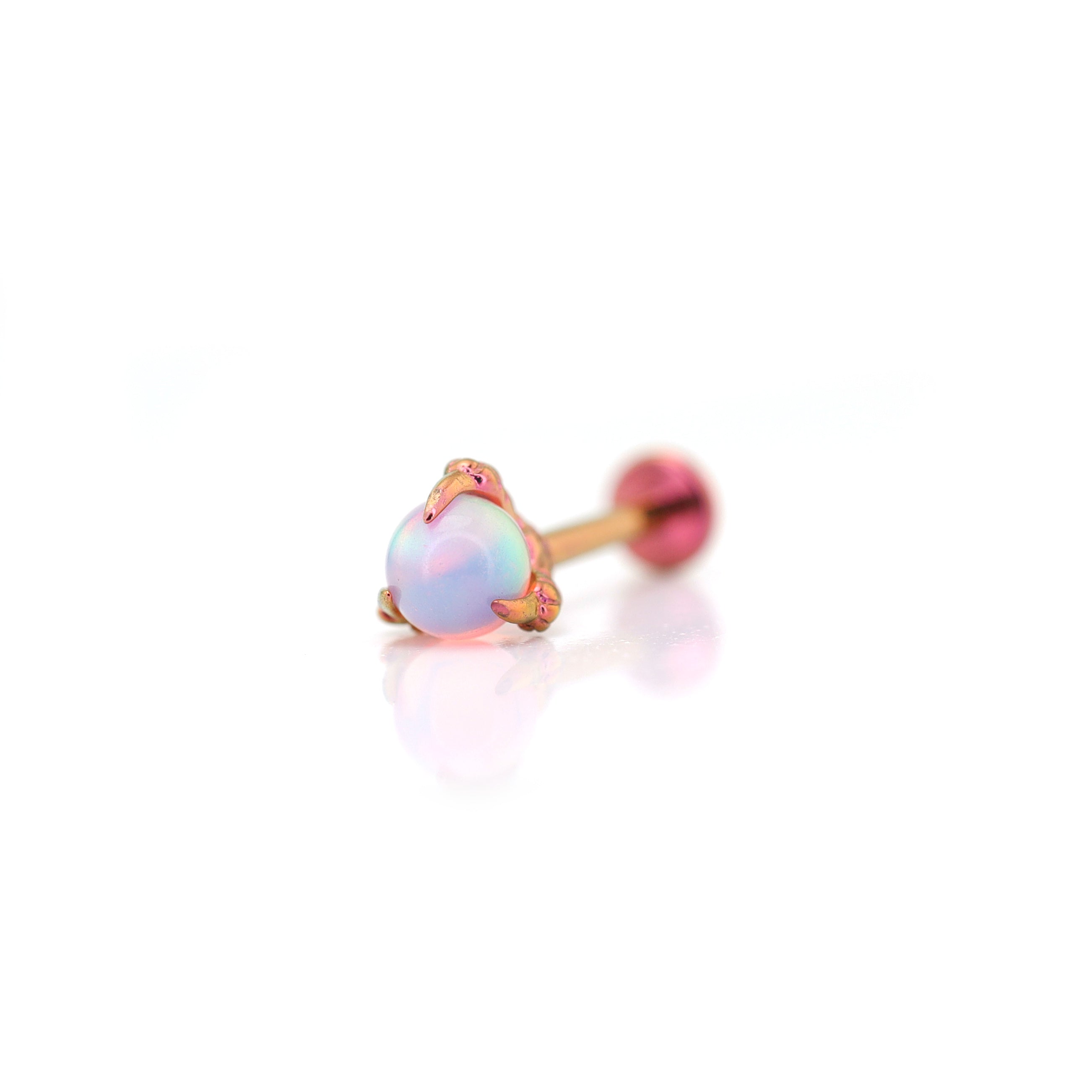 Dragon Claw Opal Internally Threaded Titanium Ear Stud ph1