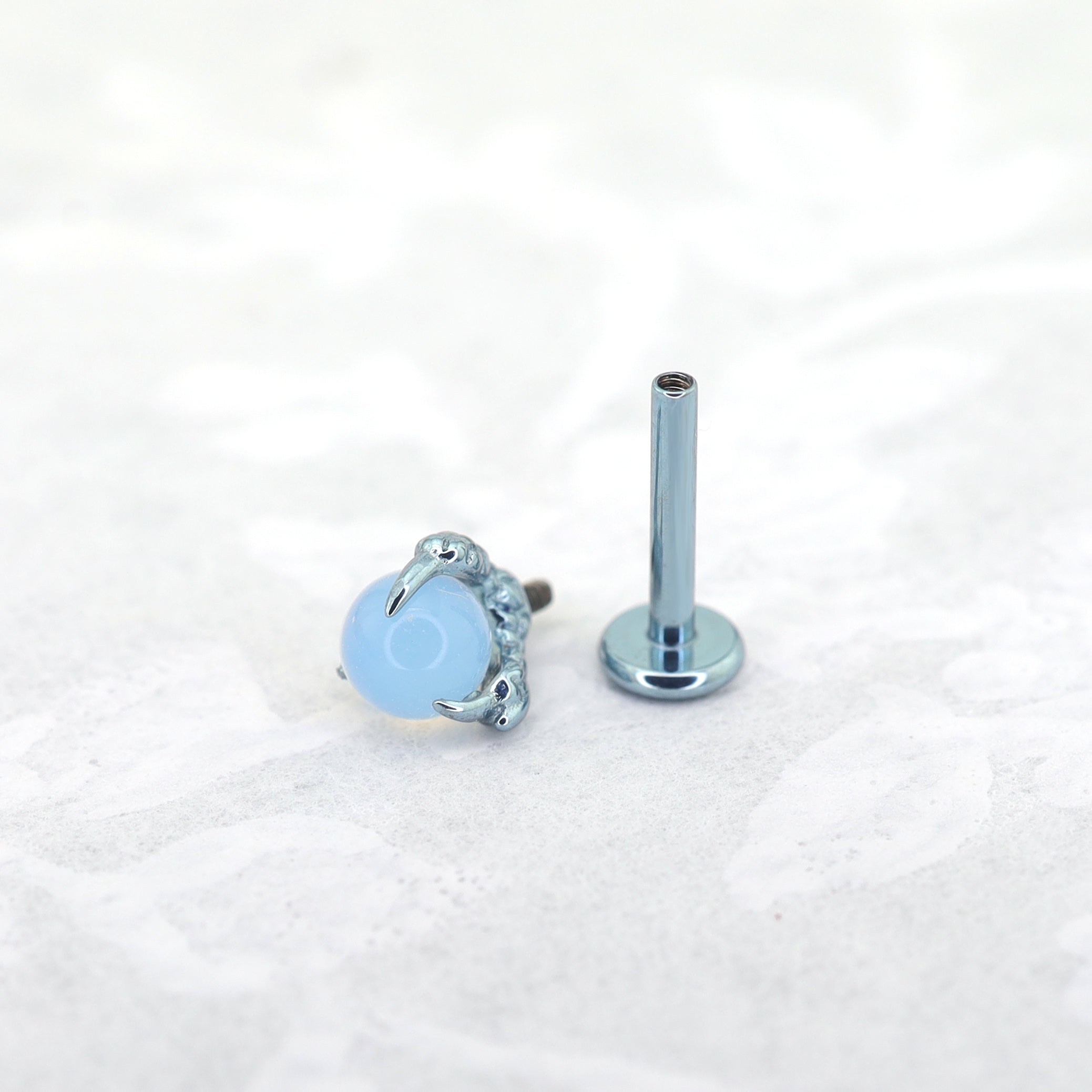 Dragon Claw CZ Internally Threaded Titanium Ear Stud ph1