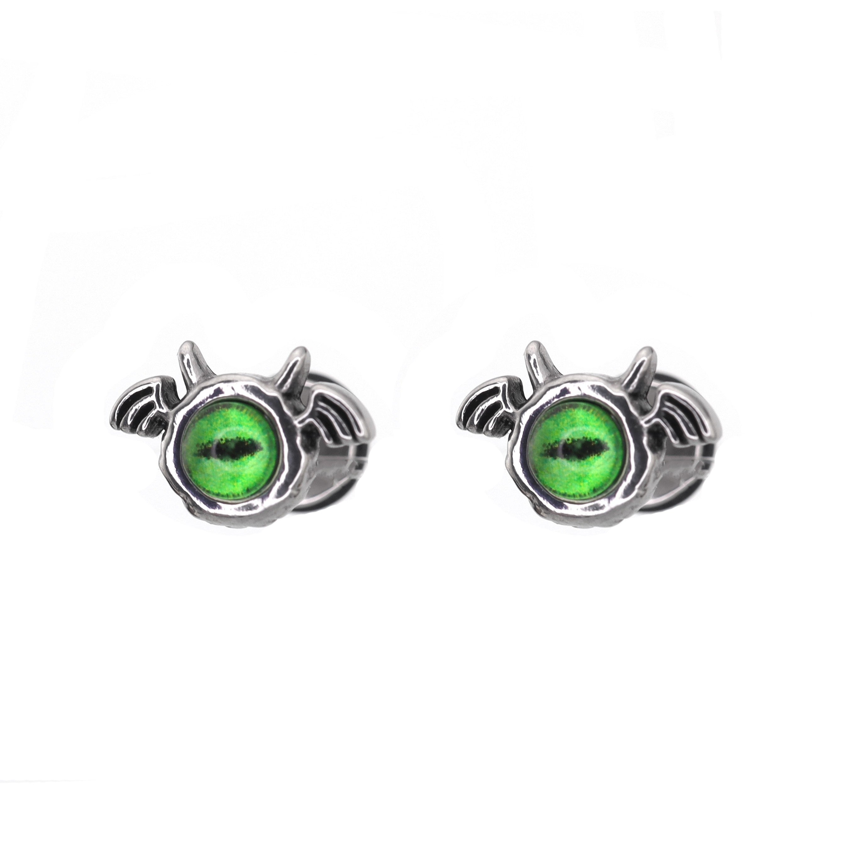 Red & Green Demon Wing stainless steel Ear Stud ph1