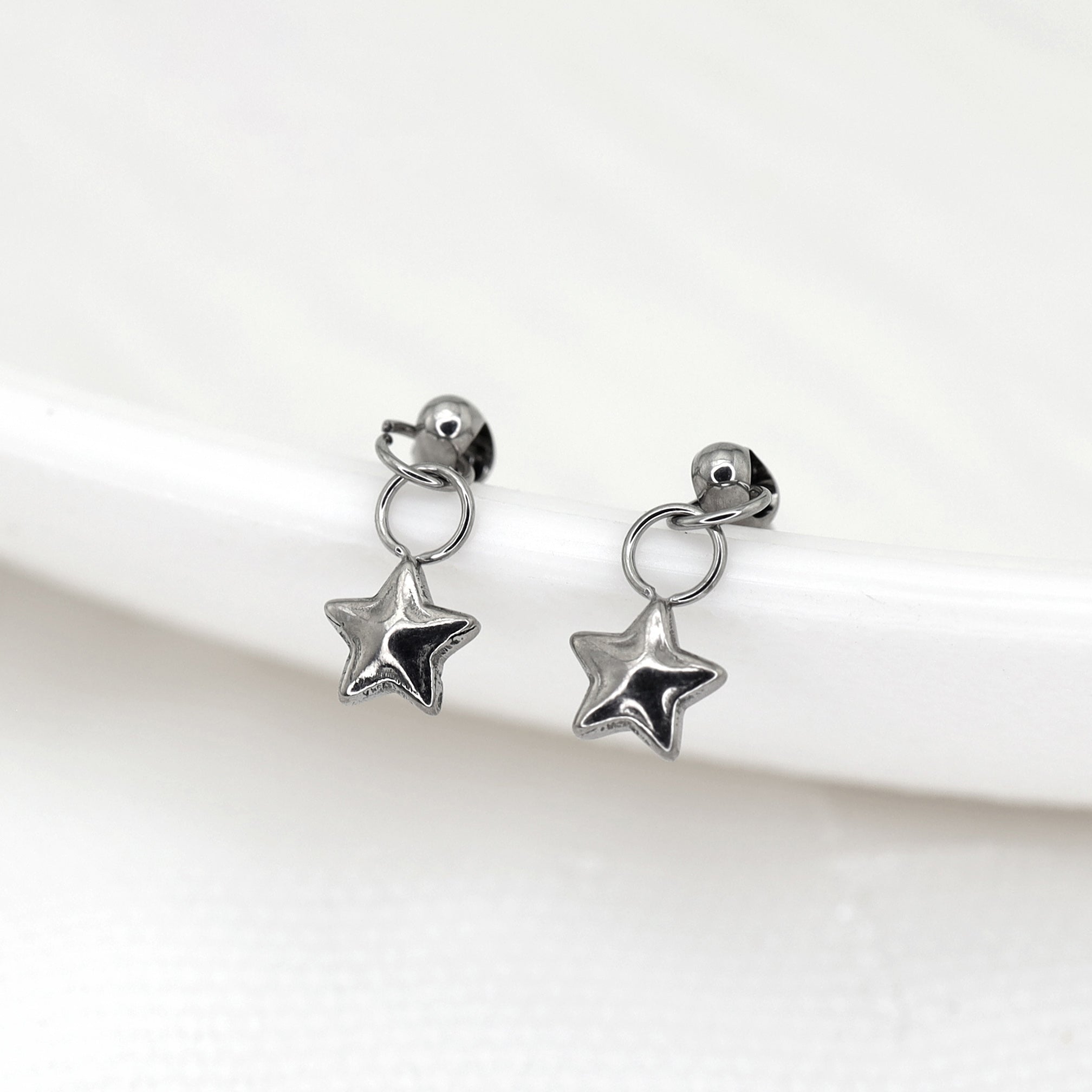3D Pentagram Titanium Pendant Stud ph1