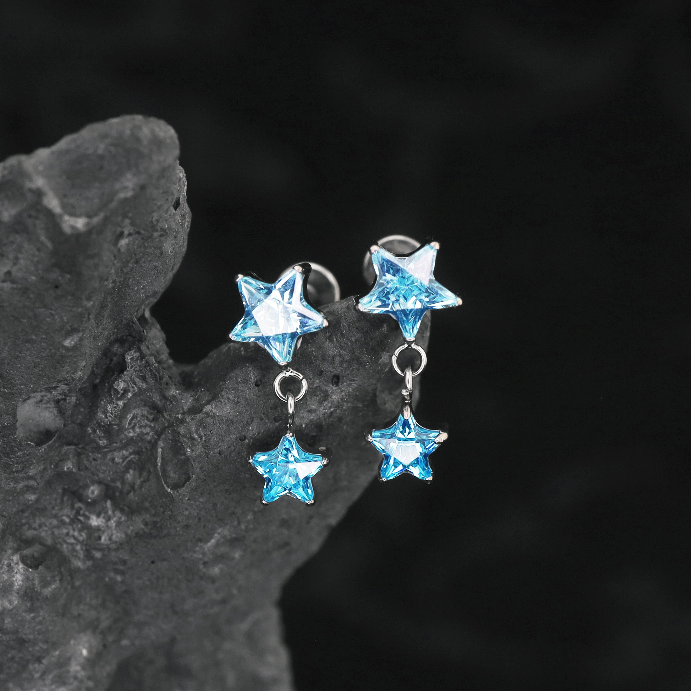 Double Star CZ Titanium Pendant Stud ph1 未完成 修改单个图