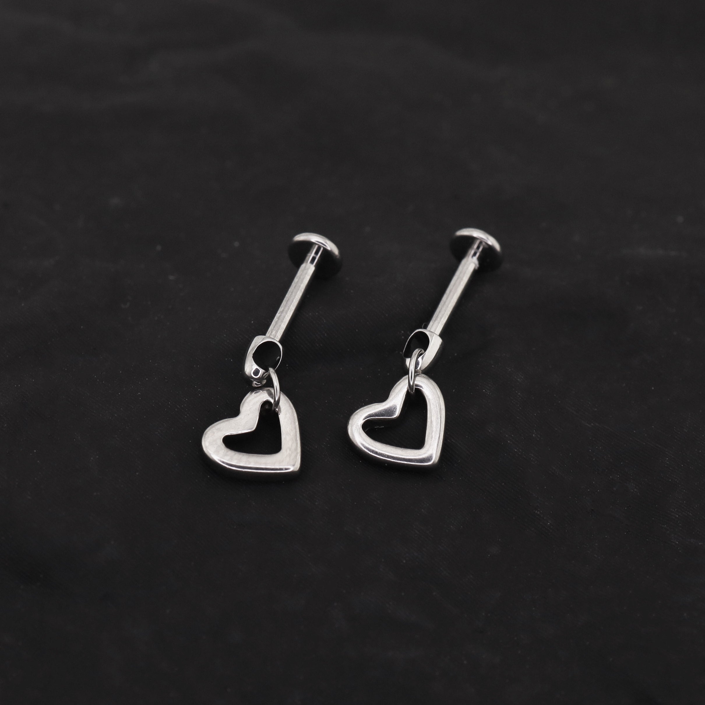 Open Heart Titanium Pendant Stud ph1