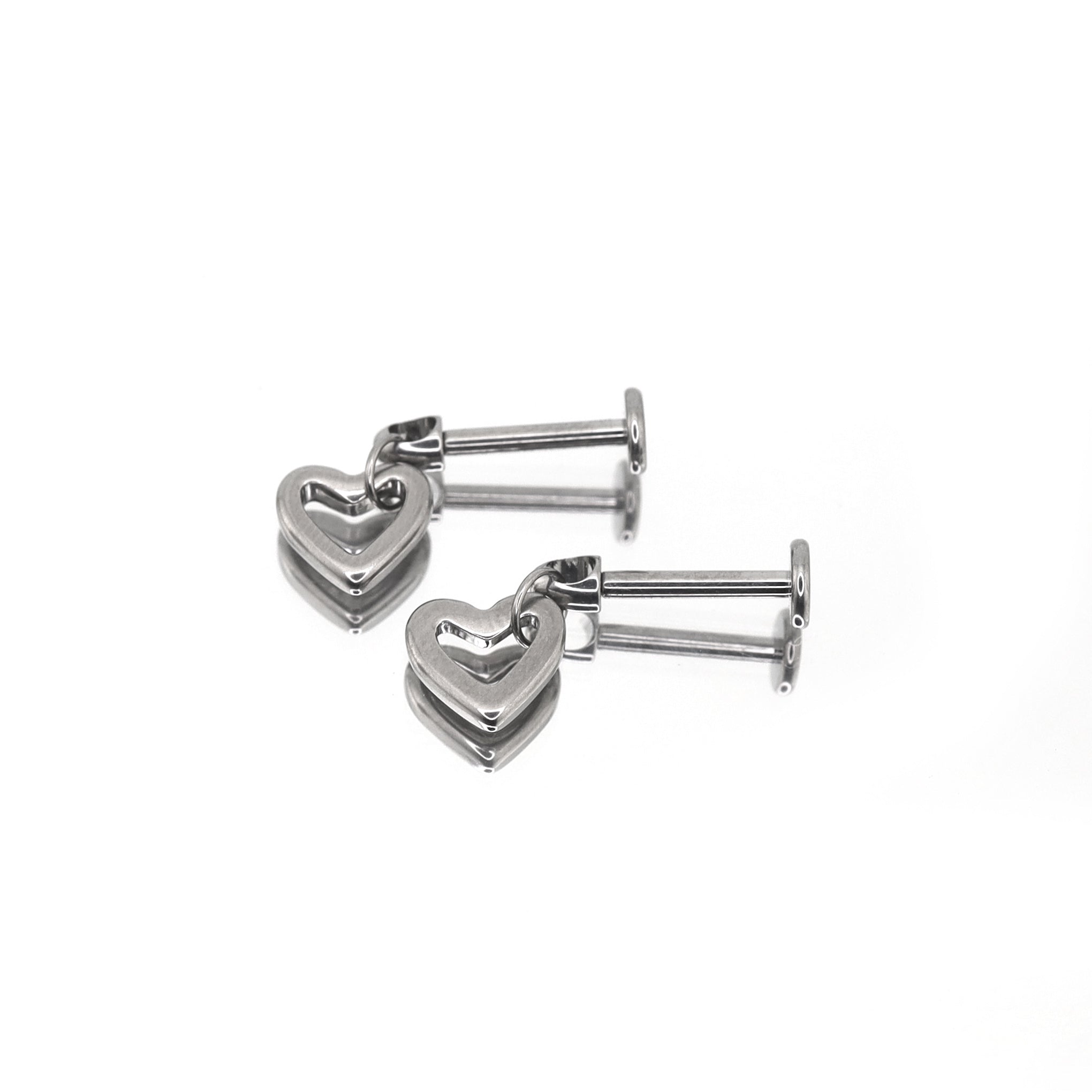 Open Heart Titanium Pendant Stud ph1