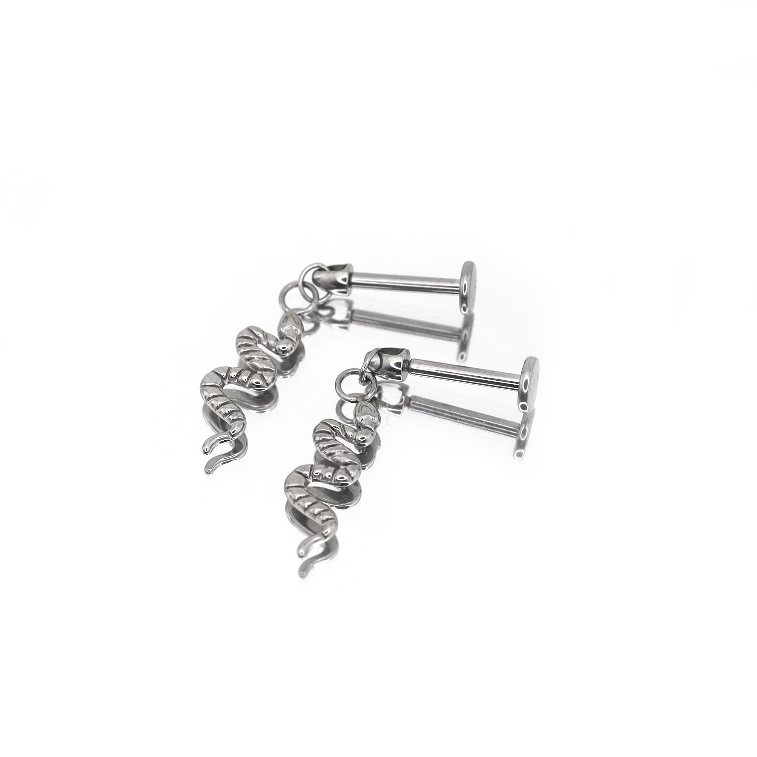 Engraved Snake Titanium Pendant Stud ph1