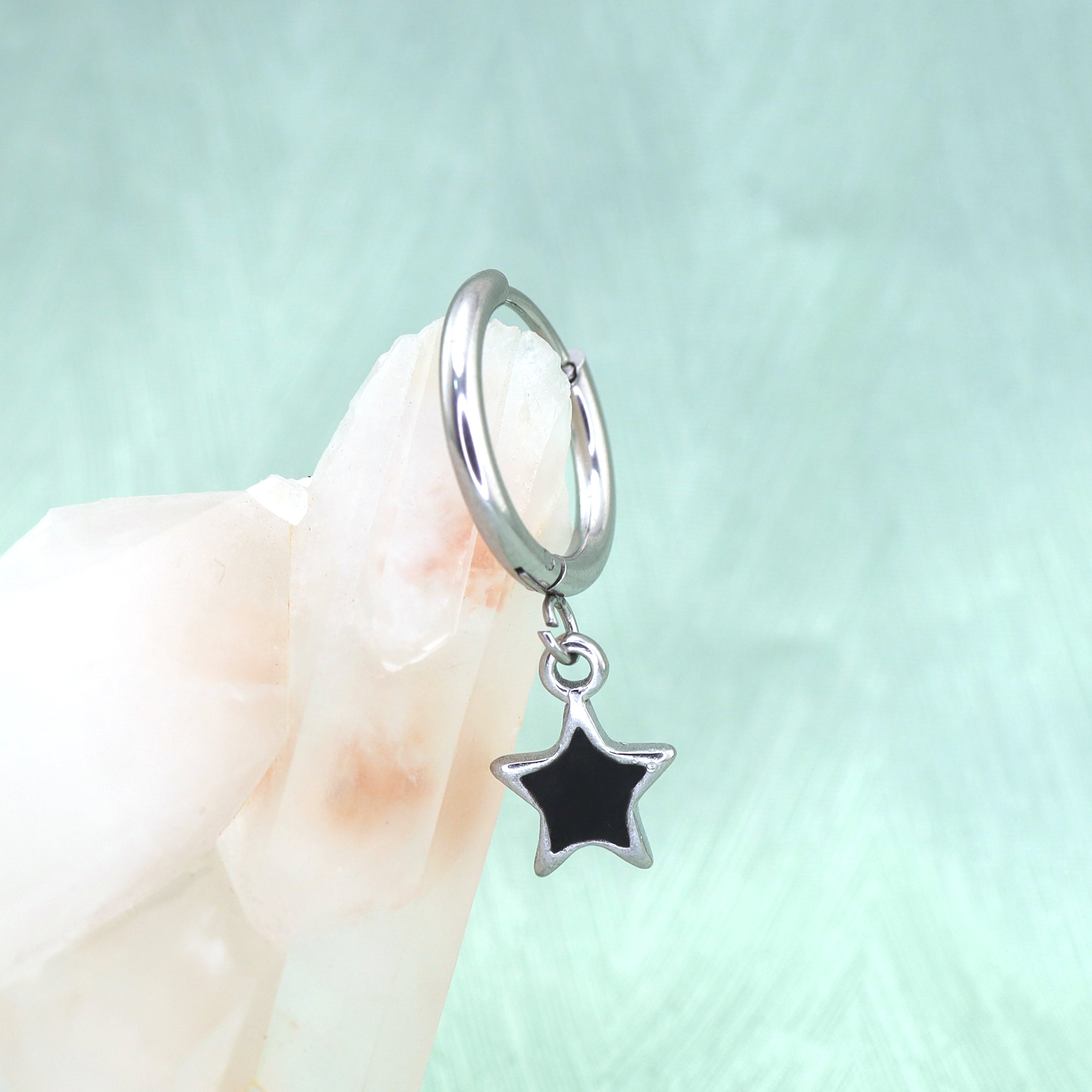 Oil Slick Star stainless steel Pendant Ear Ring ph1