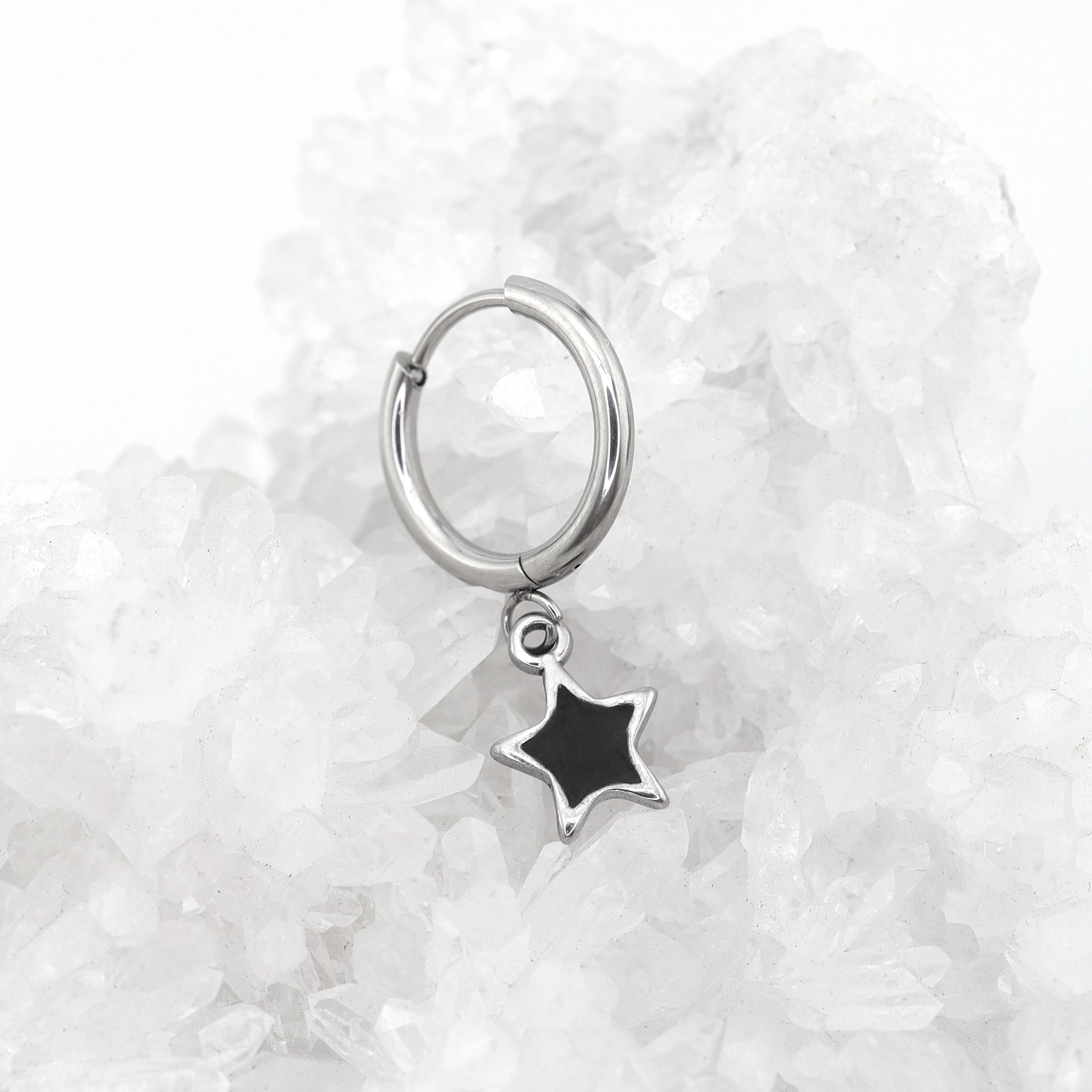 Oil Slick Star stainless steel Pendant Ear Ring ph1