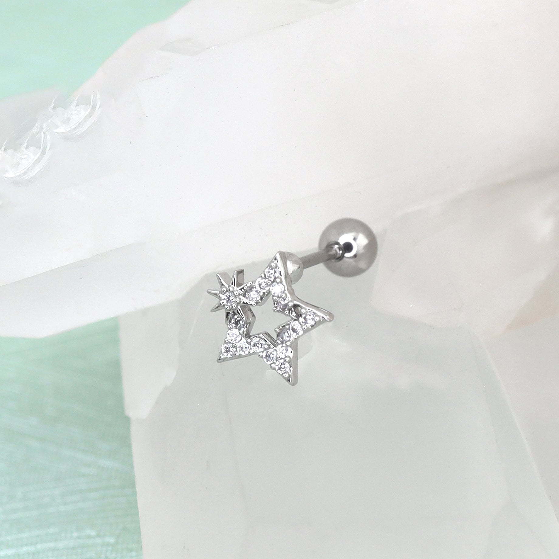 20G Thin Gauge Mini CZSta Earring Stud ph1