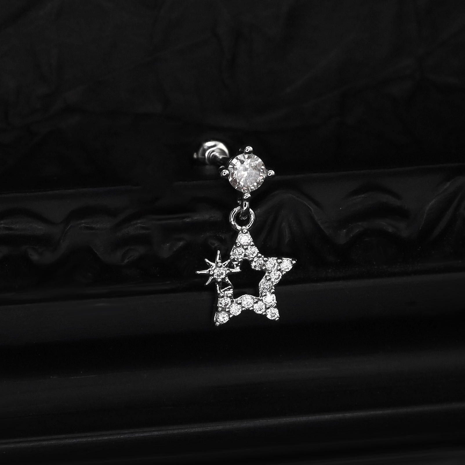 20G Thin Gauge Mini CZStar Dangle Earring Stud ph1