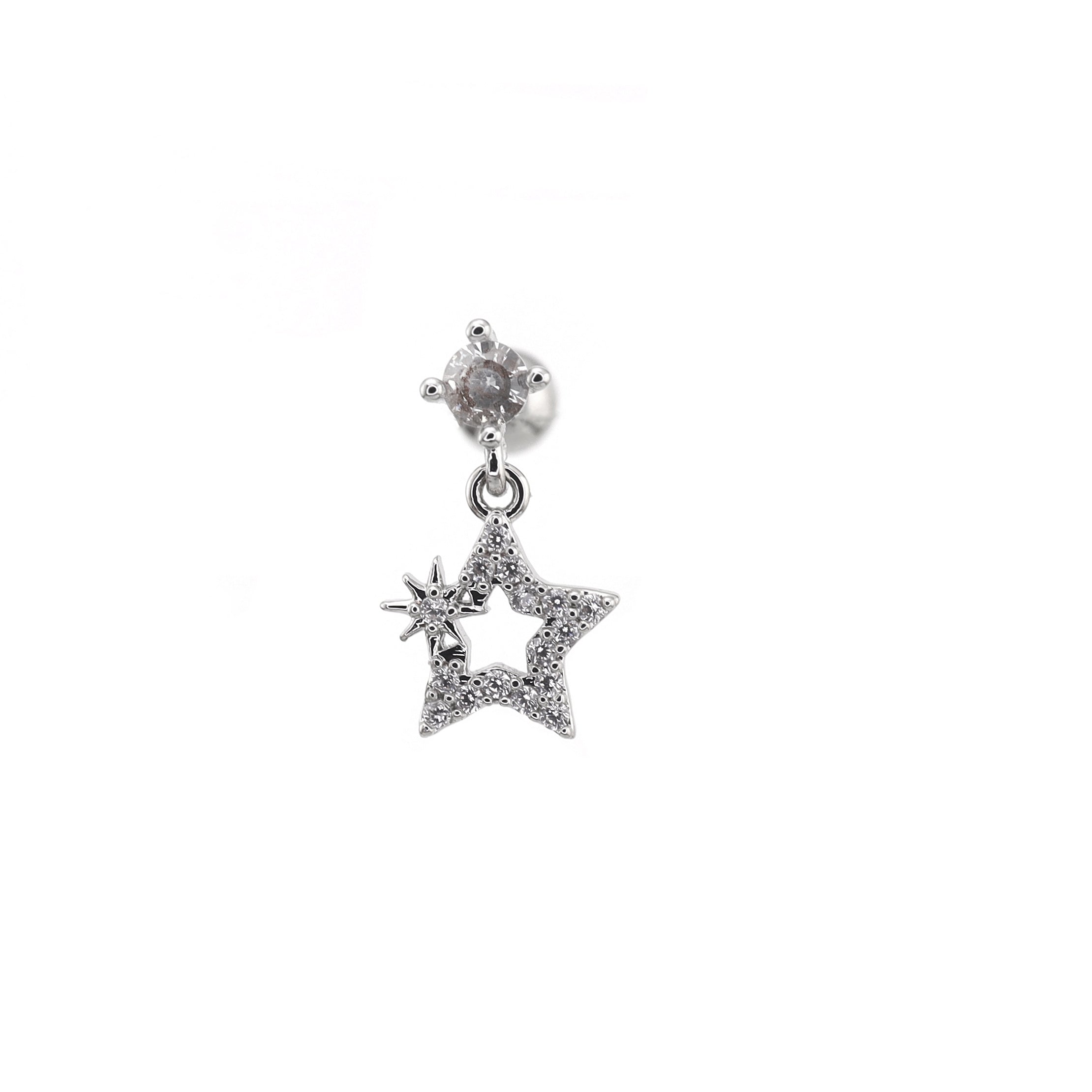 20G Thin Gauge Mini CZStar Dangle Earring Stud ph1