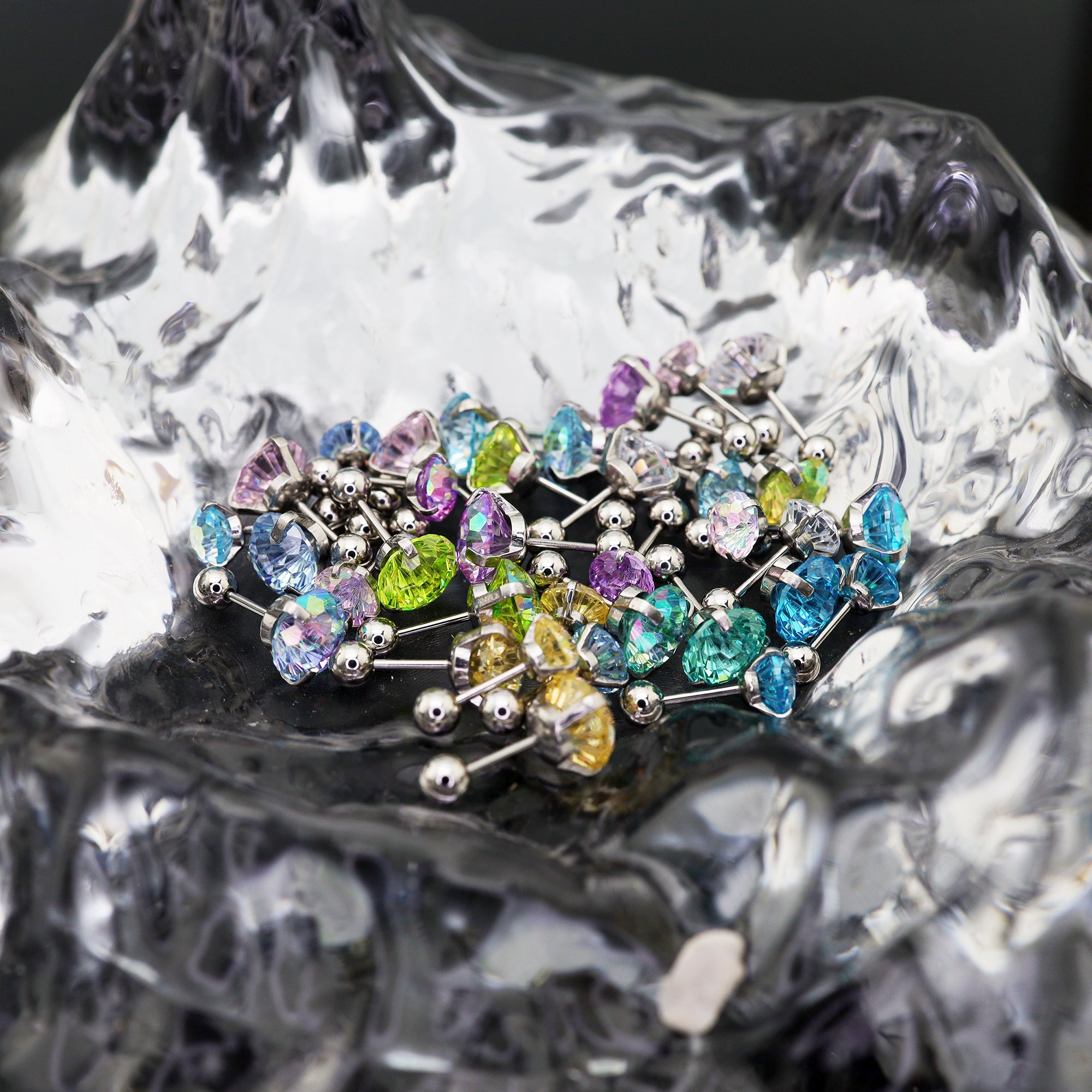 6mm Firework Cut CZ Ear Stud