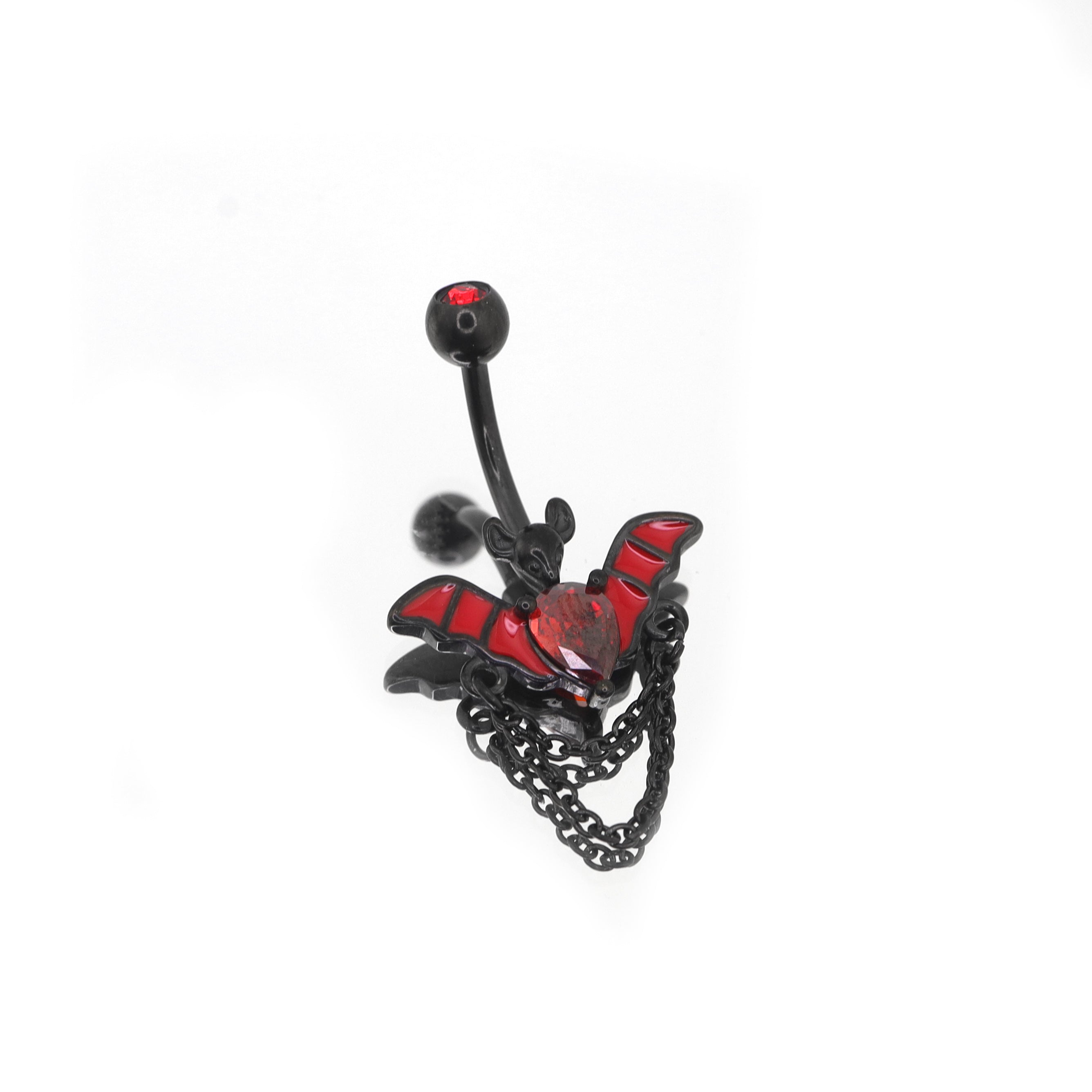 Bat CZ Dangle Belly Ring ph1